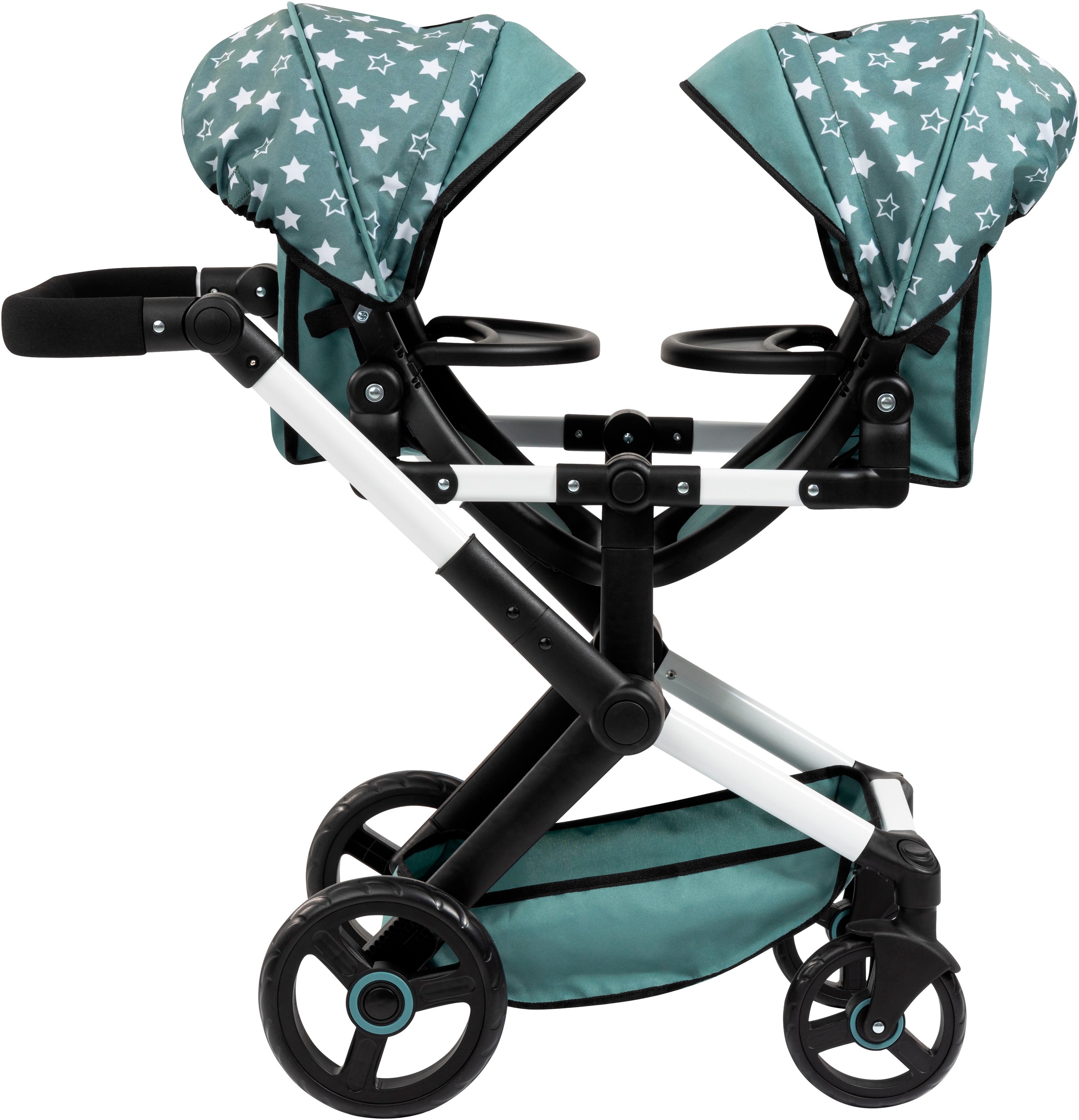 Bayer Puppen-Zwillingsbuggy »Xeo Twin grün«, mit Wickeltasche