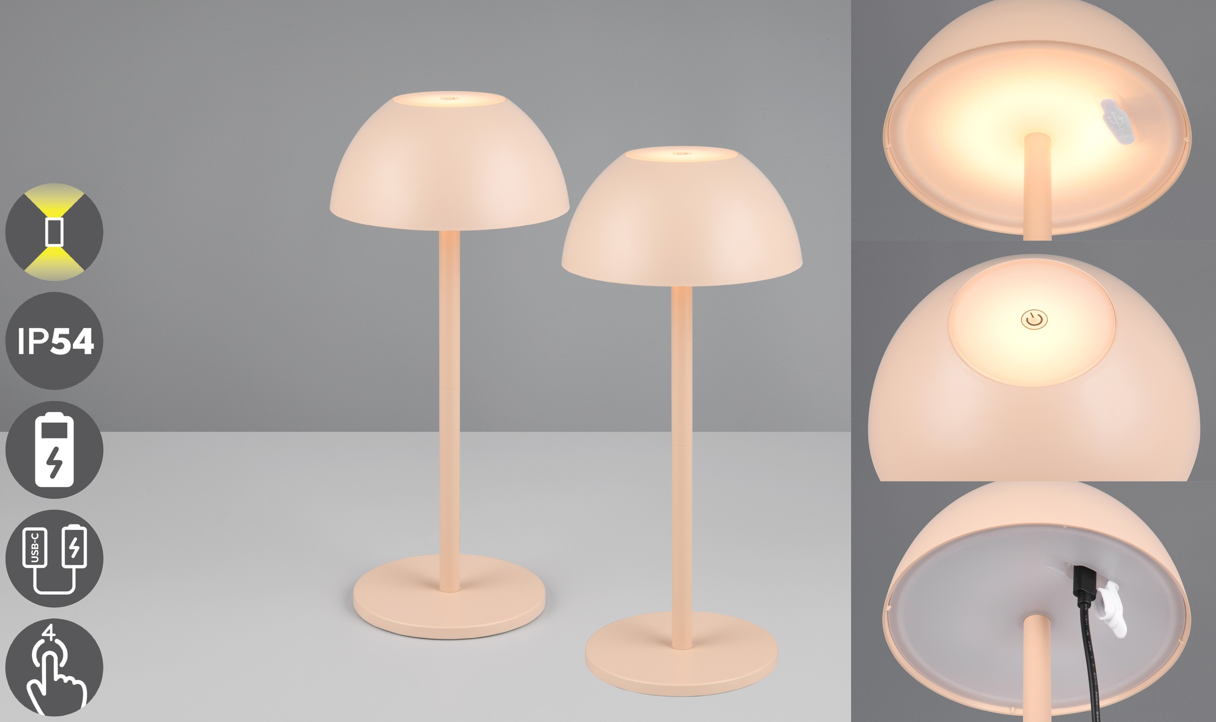 my home LED Außen-Tischleuchte »Abbey Tischleuchte 2er-Set«, 1 flammig, Leu günstig online kaufen