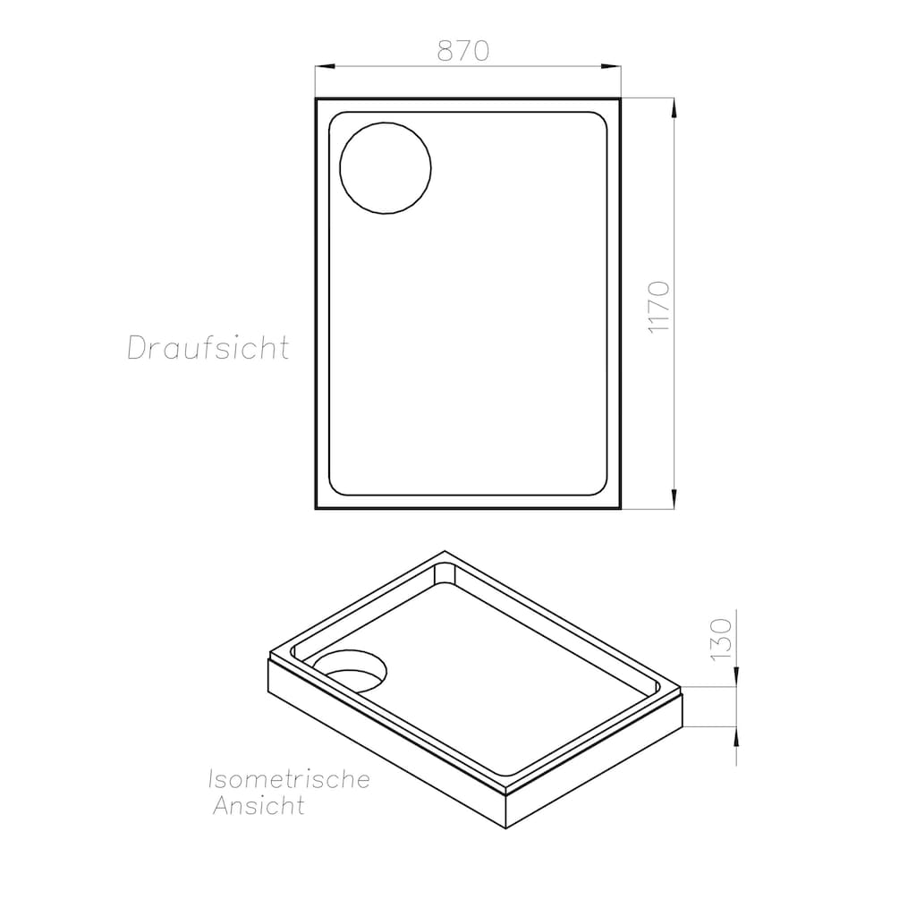 OTTOFOND Duschwanne »Set Rechteckduschwanne«, (3 St.)