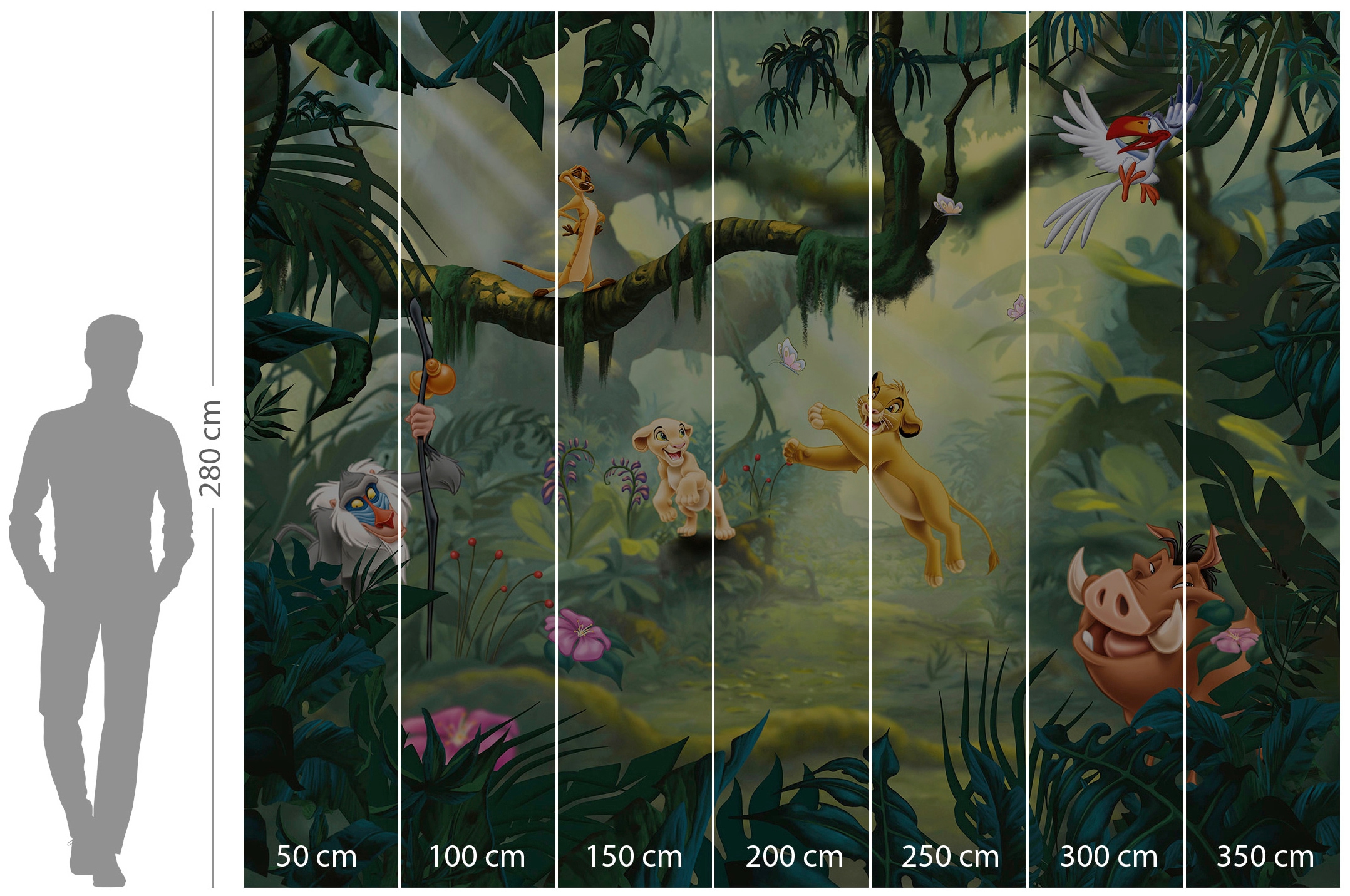 Komar Vliestapete »Digitaldruck Vlies -  Lion King Hakuna Matata - Größe 350 x 280 cm« bedruckt glatt Kinderzimmer