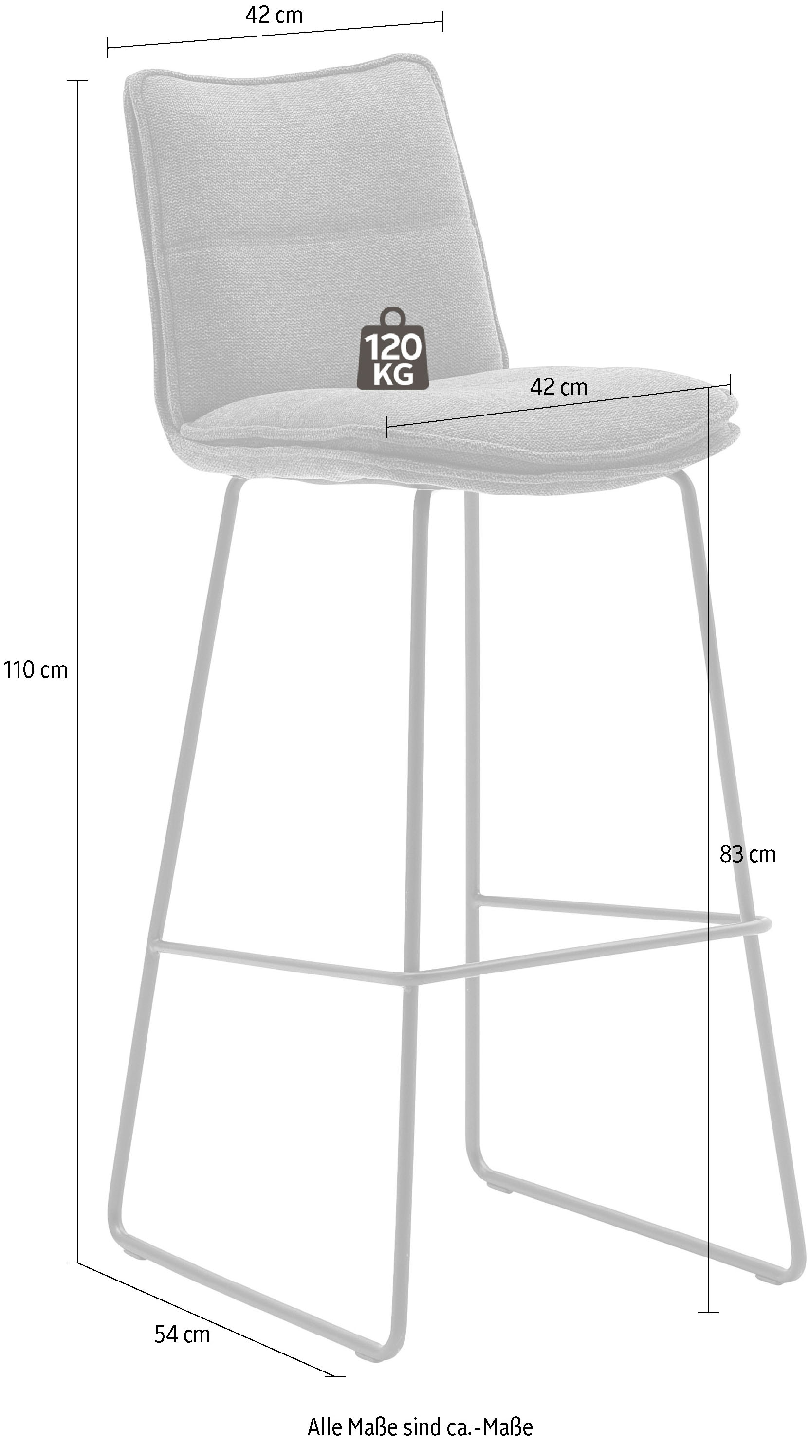 MCA furniture Barhocker 120 180°drehbar (Set, mit Barstuhl bis Kg Raten 2-er), »Hampton«, 2 St., kaufen auf Nivellierung, belastbar