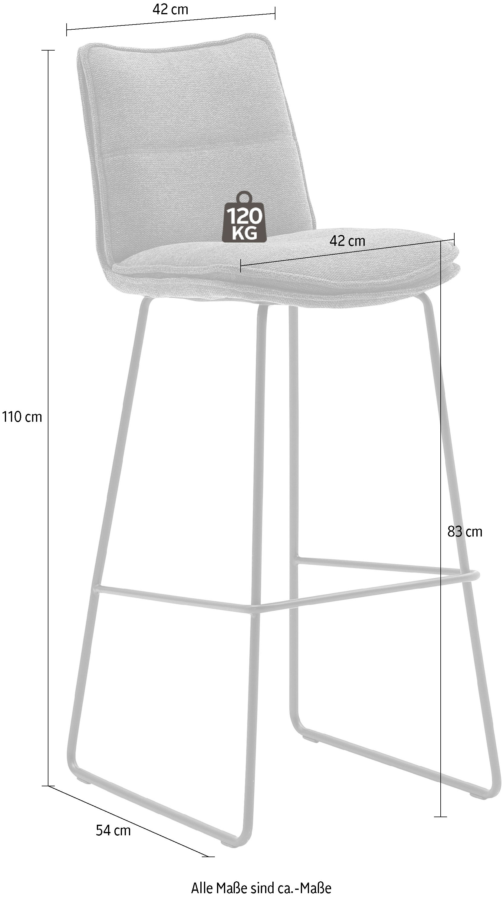 MCA furniture Barhocker »Hampton«, bis Nivellierung, 2-er), 180°drehbar Raten (Set, mit Kg 120 kaufen 2 belastbar Barstuhl auf St