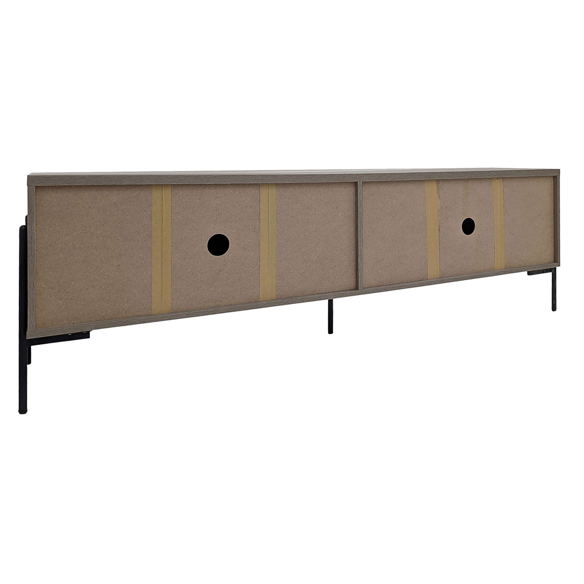 Leonique Lowboard »Eadwine« TV-Kommode, Push-to-open, Türen mit Fischgräten Muster, Breite 175 cm