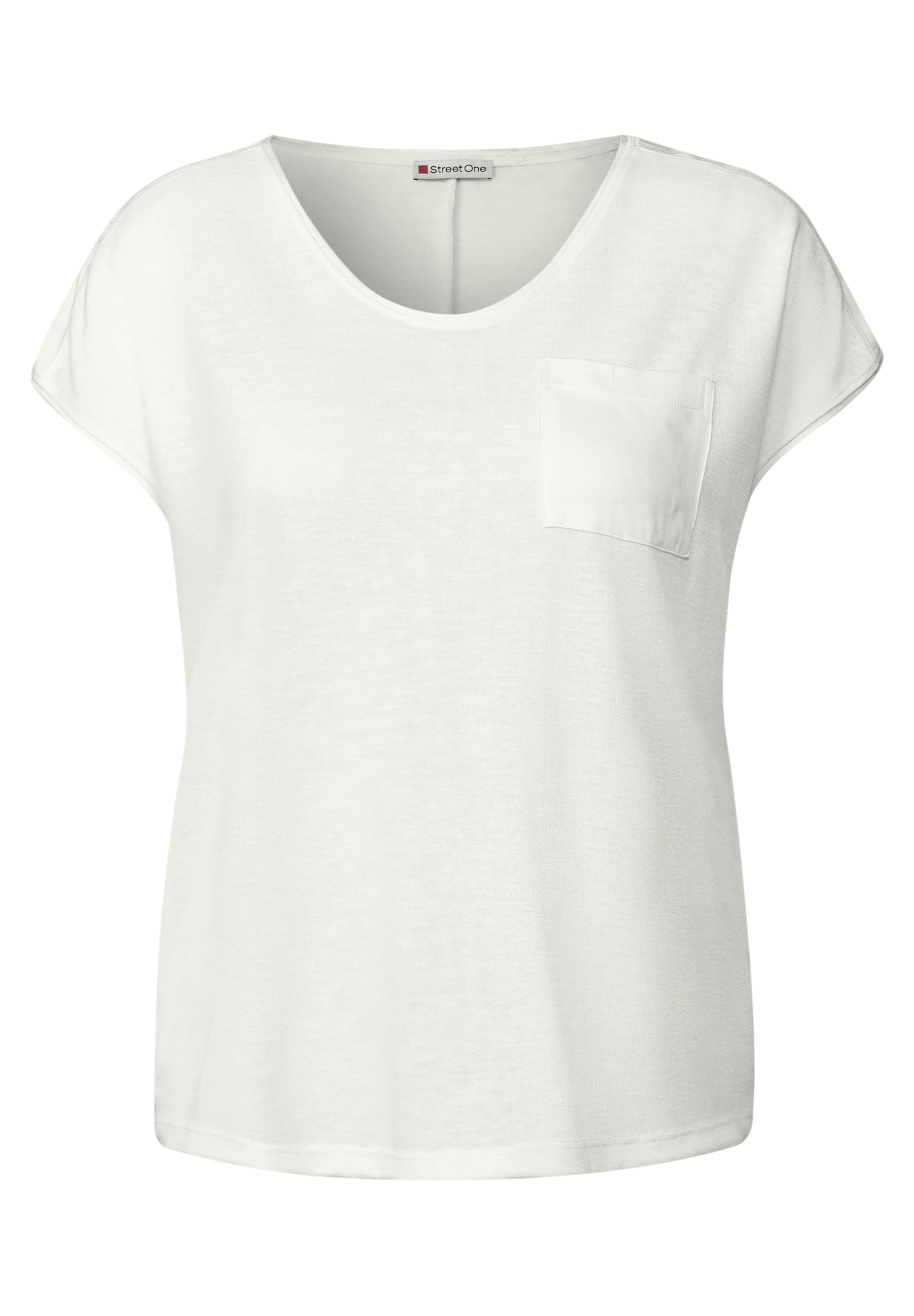 STREET ONE T-Shirt im Leinen-Look und mit Brusttasche+ö