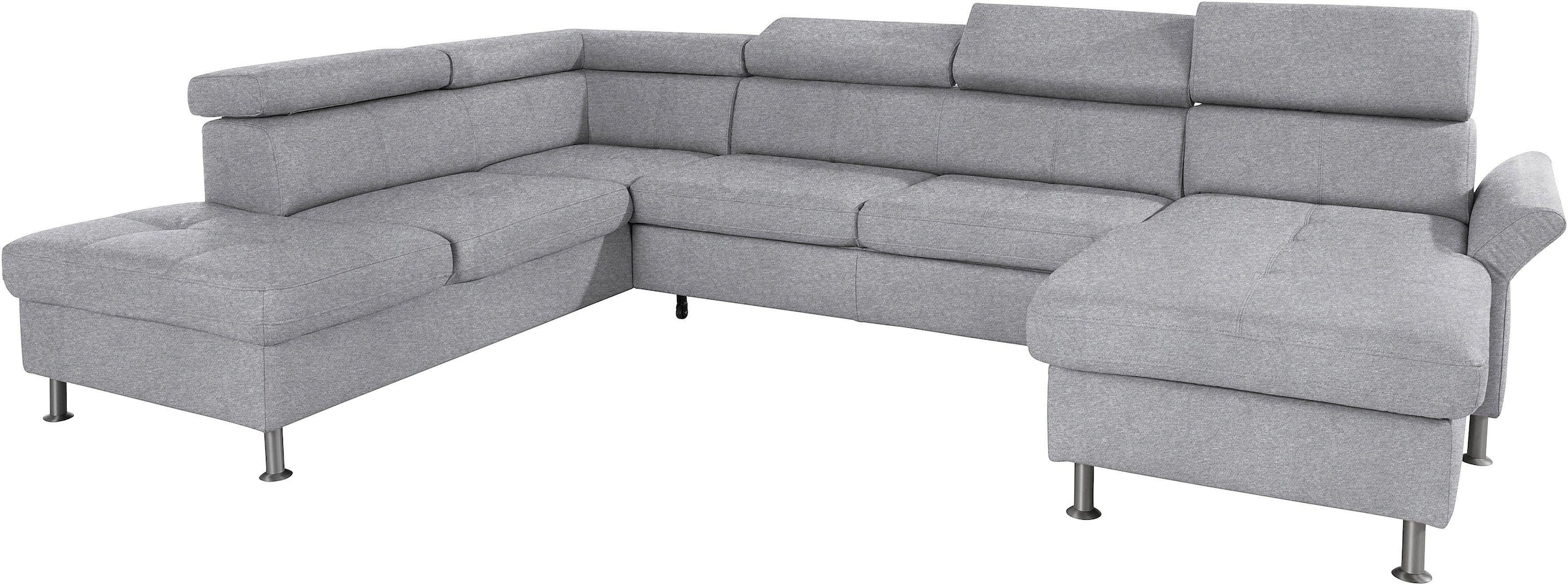 exxpo - sofa fashion Wohnlandschaft »Maretto, bequem und komfortabel, aufwendige Sitzsteppung, U-Form«, inkl. Kopfteilverstellung für mehr Sitzkomfort, wahlweise Bettfunktion
