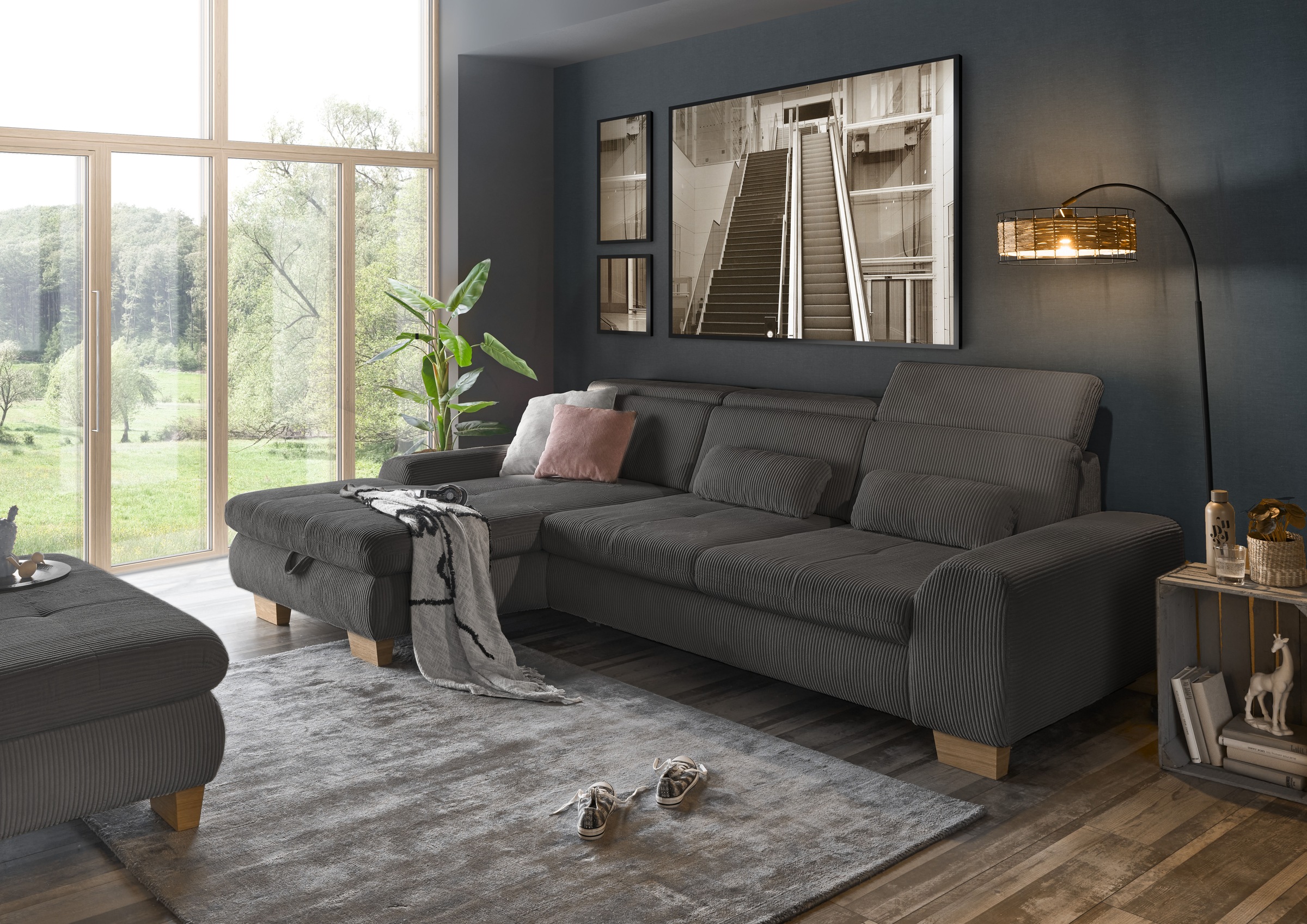 set one by Musterring Ecksofa »SO 3400 Sitzhöhe 47cm oder 49cm, Sitztiefe v günstig online kaufen