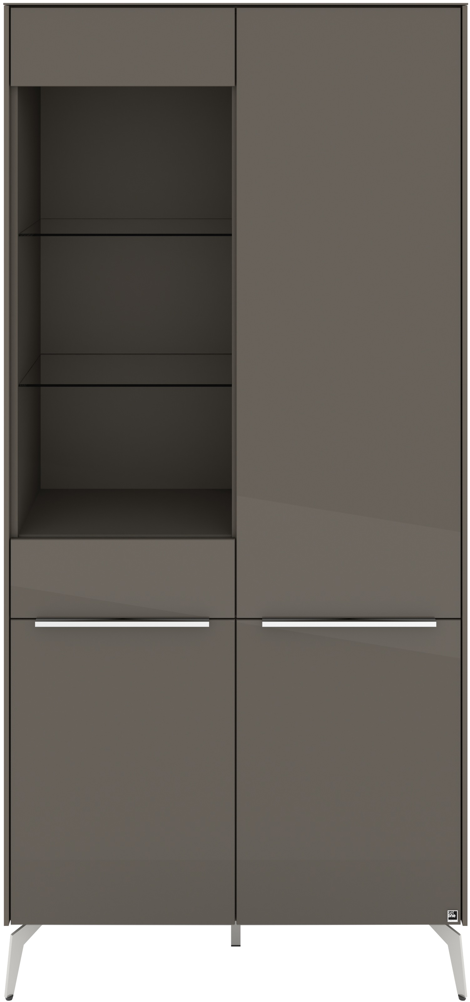 set one by Musterring Standvitrine »Reno« 1 Stk. tlg. Mit Winkelfüßen in diversen Farben, 200 cm Höhe & Farbauswahl