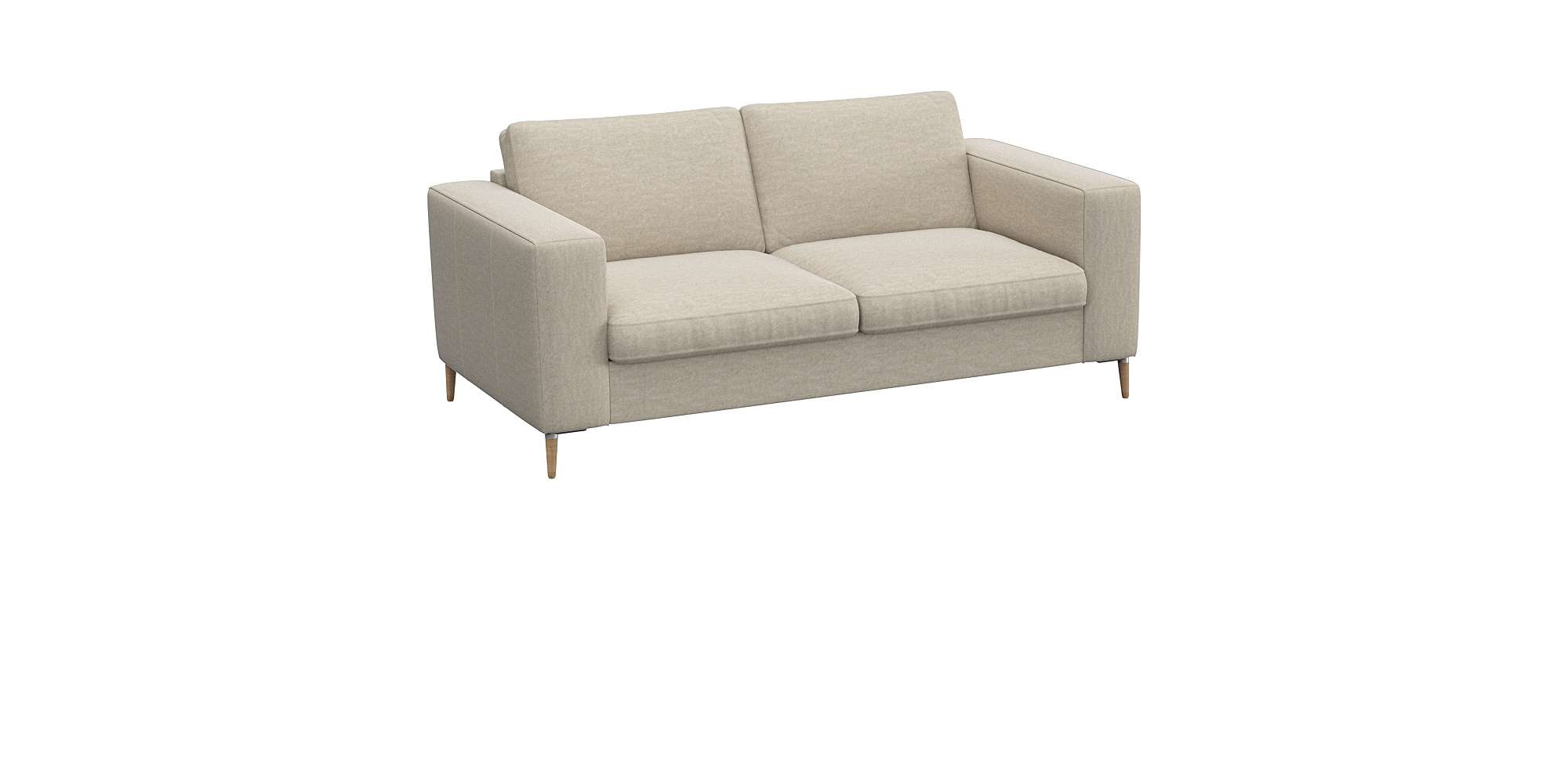 FLEXLUX 2-Sitzer »Fiore Designsofa, bequem und komfortabel durch hochwertigen Sitzaufbau«, breite Armlehnen, Kaltschaum, Füße Alu+ Eiche