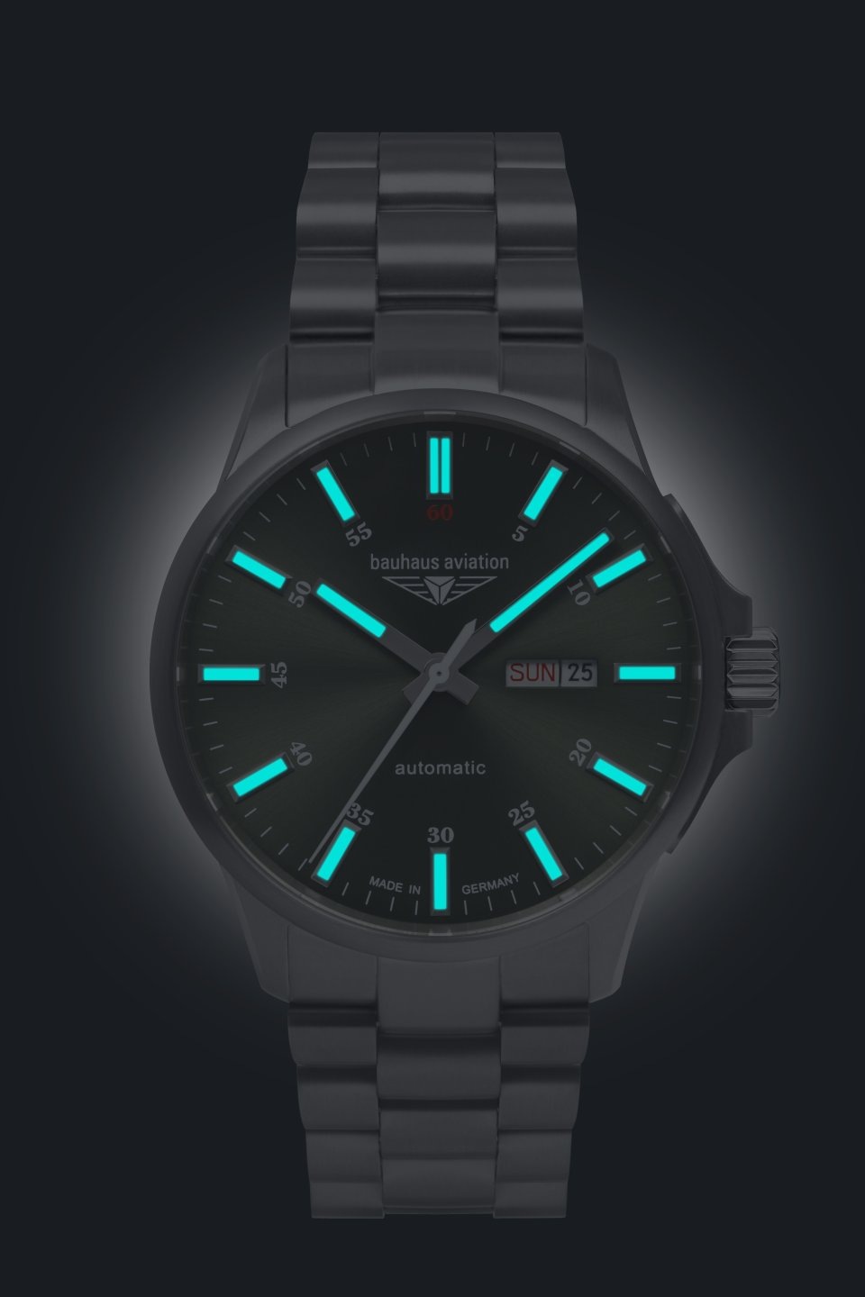 bauhaus Automatikuhr »bauhaus aviation«, Armbanduhr, Herrenuhr, Titan, Datum, Saphirglas, Made in Germany
