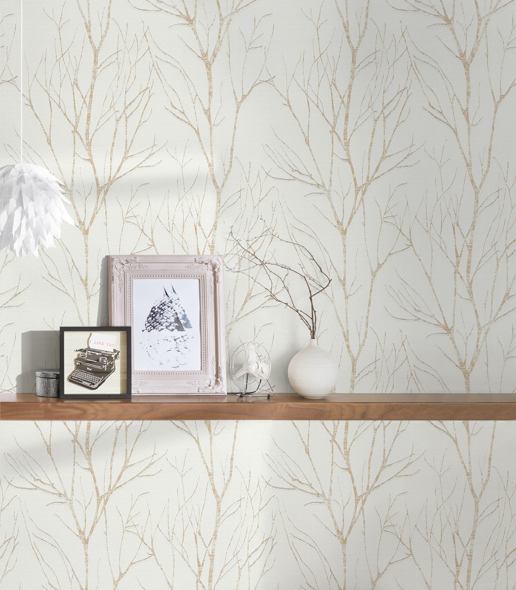 A.S. Création Vliestapete »Attractive 2 Tapete Äste«, matt-gemustert-neutral, Waldtapete Äste Baumtapete strukturiert Tapeten Flur Design Wandtapete