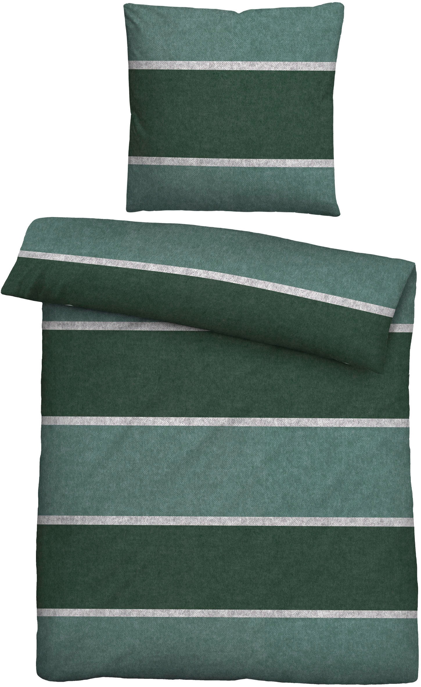 Biberna Bettwäsche »Jonas« 2 Stk. kuschelig warm, weich, pflegeleicht, 100% Baumwolle, made in Germany