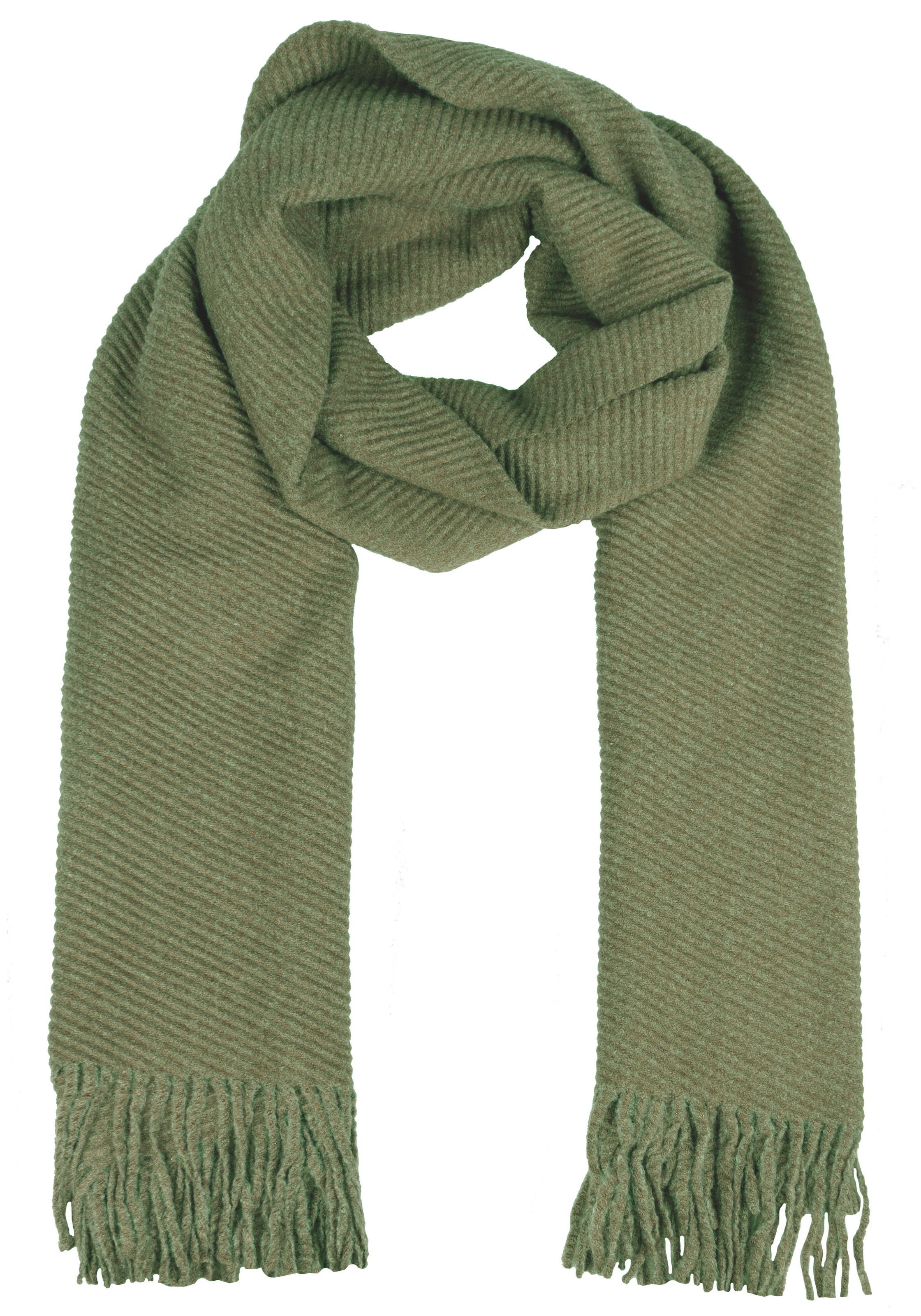 CAPELLI NEW YORK Modeschal Fransenkante, wärmend olive