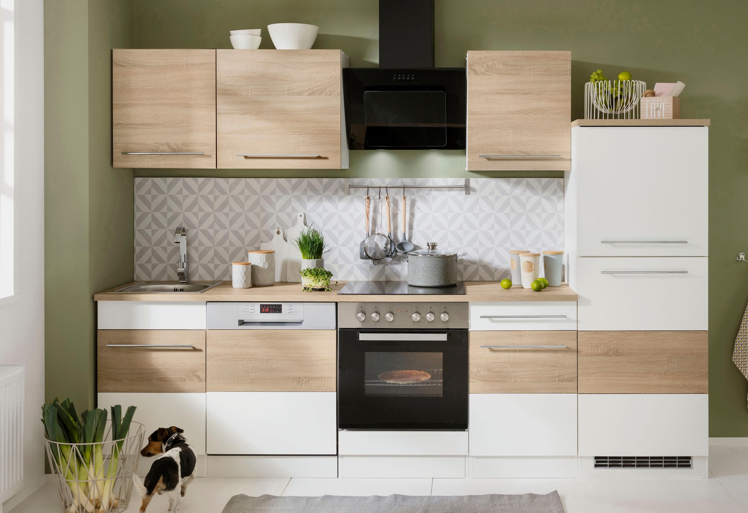 KOCHSTATION Küchenzeile »KS-Trient« Breite 280 cm, wahlweise mit E-Geräten, mit Arbeitsplatte