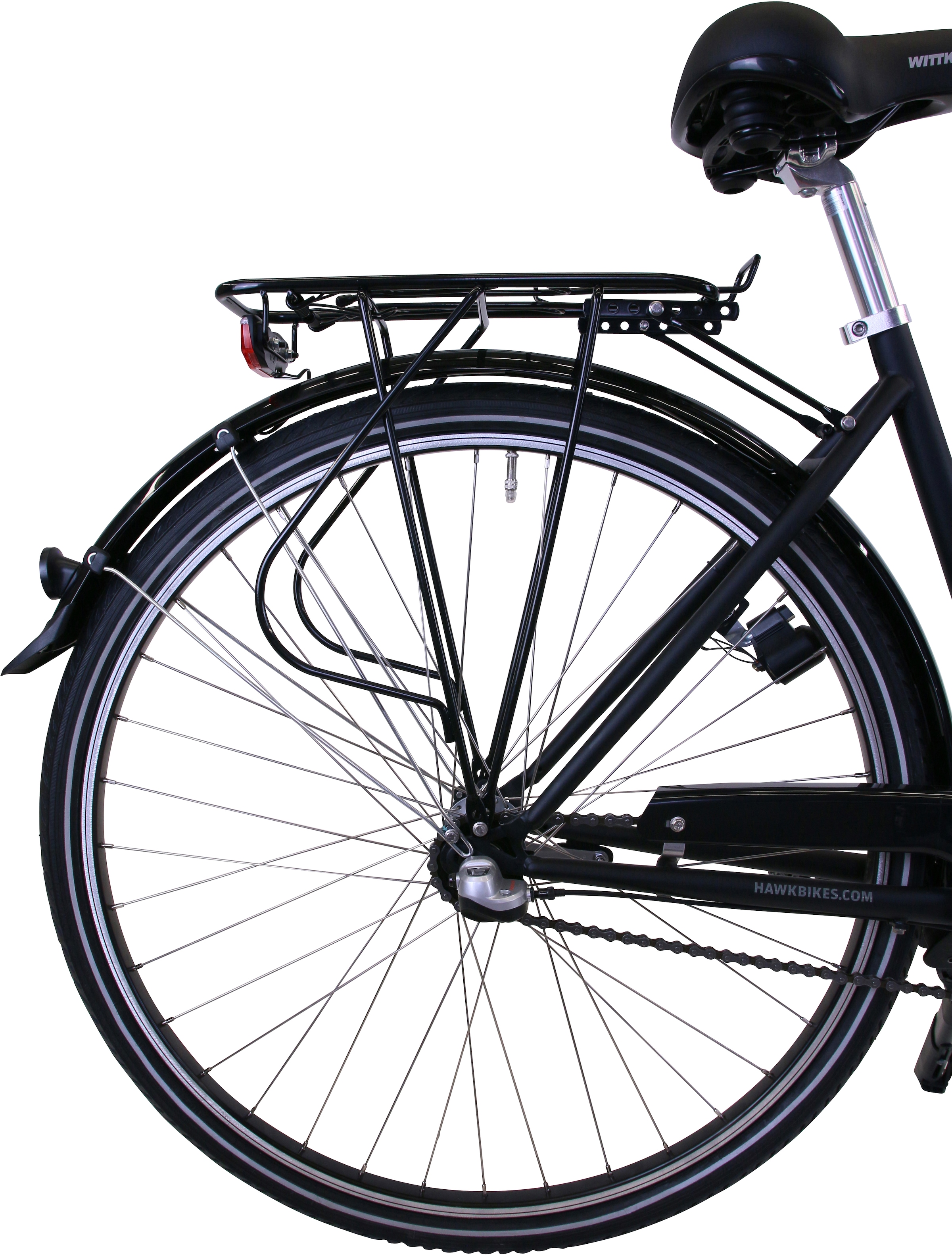 HAWK Bikes Cityrad »City Wave Premium Black«, 3 Gang, Shimano, Nexus Schaltwerk, für Damen und Herren