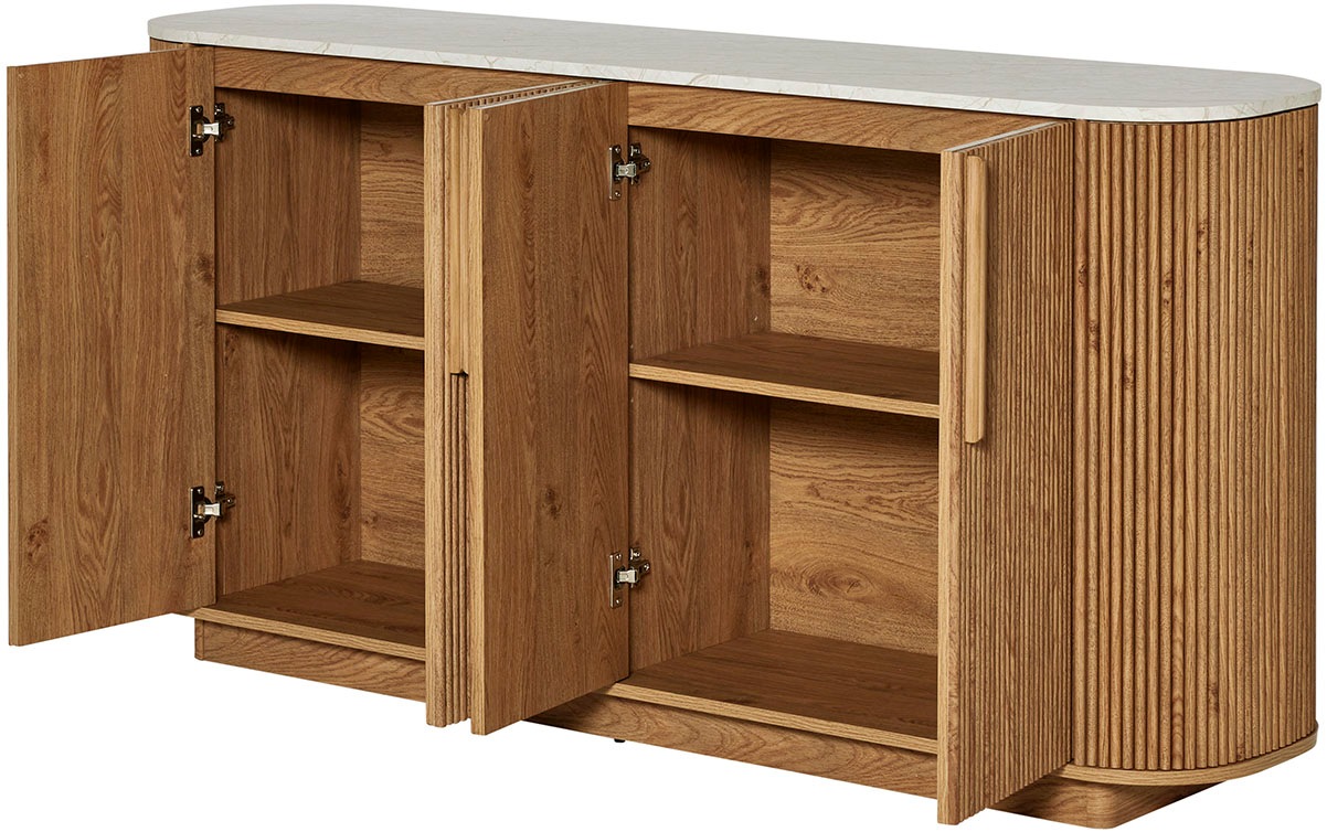Jahnke Sideboard »STRING SB 160«, (1 St.), Sideboard, 4-türig, Marmor-Look, Breite 159,5 cm