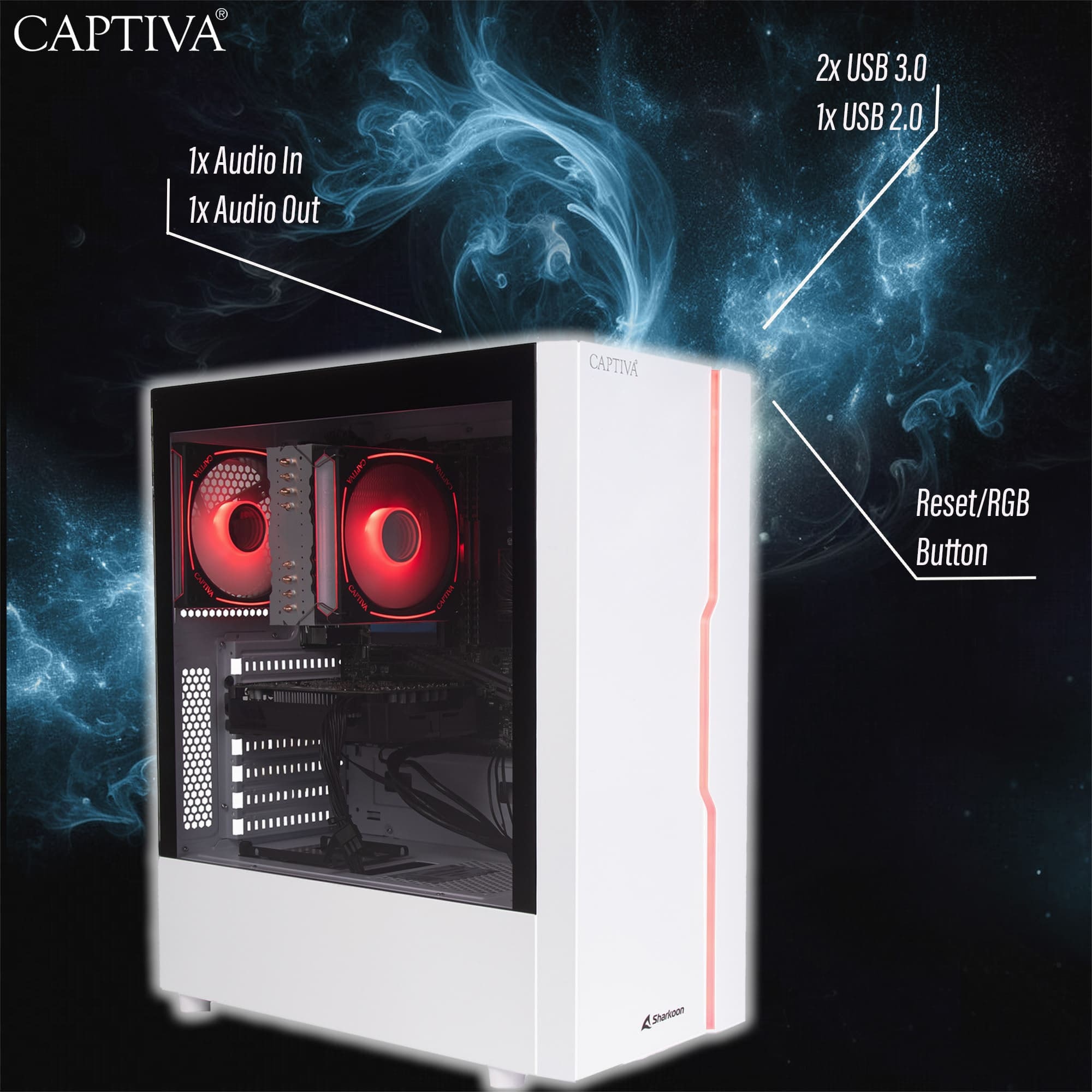 CAPTIVA Gaming-PC-Komplettsystem »Advanced Gaming R94-788 TFT Bundle« 24 ″ AMD Ryzen 5 GeForce® RTX™ 5060 16 GB RAM 1.000 GB SSD
