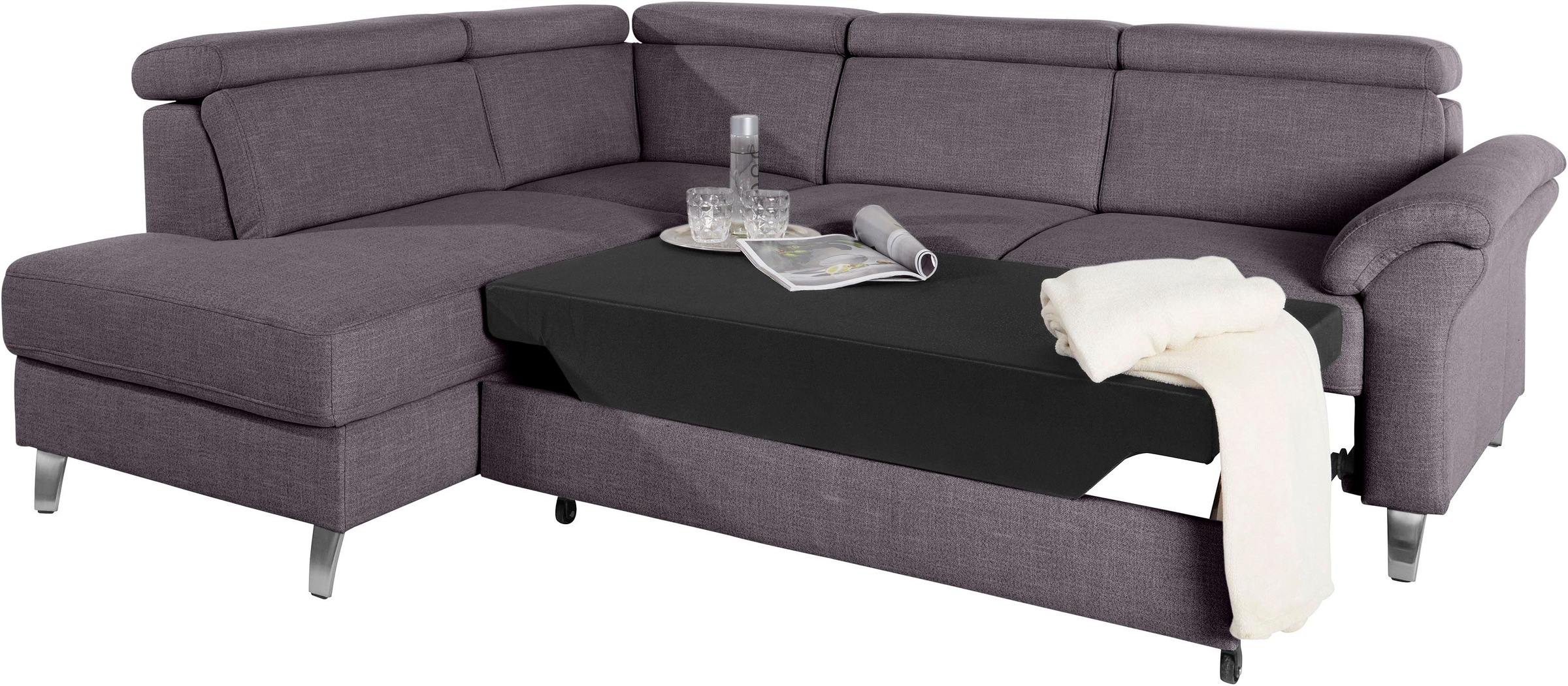 sit&more Ecksofa, inklusive Kopfteilverstellung, wahlweise mit Bettfunktion und Bettkasten