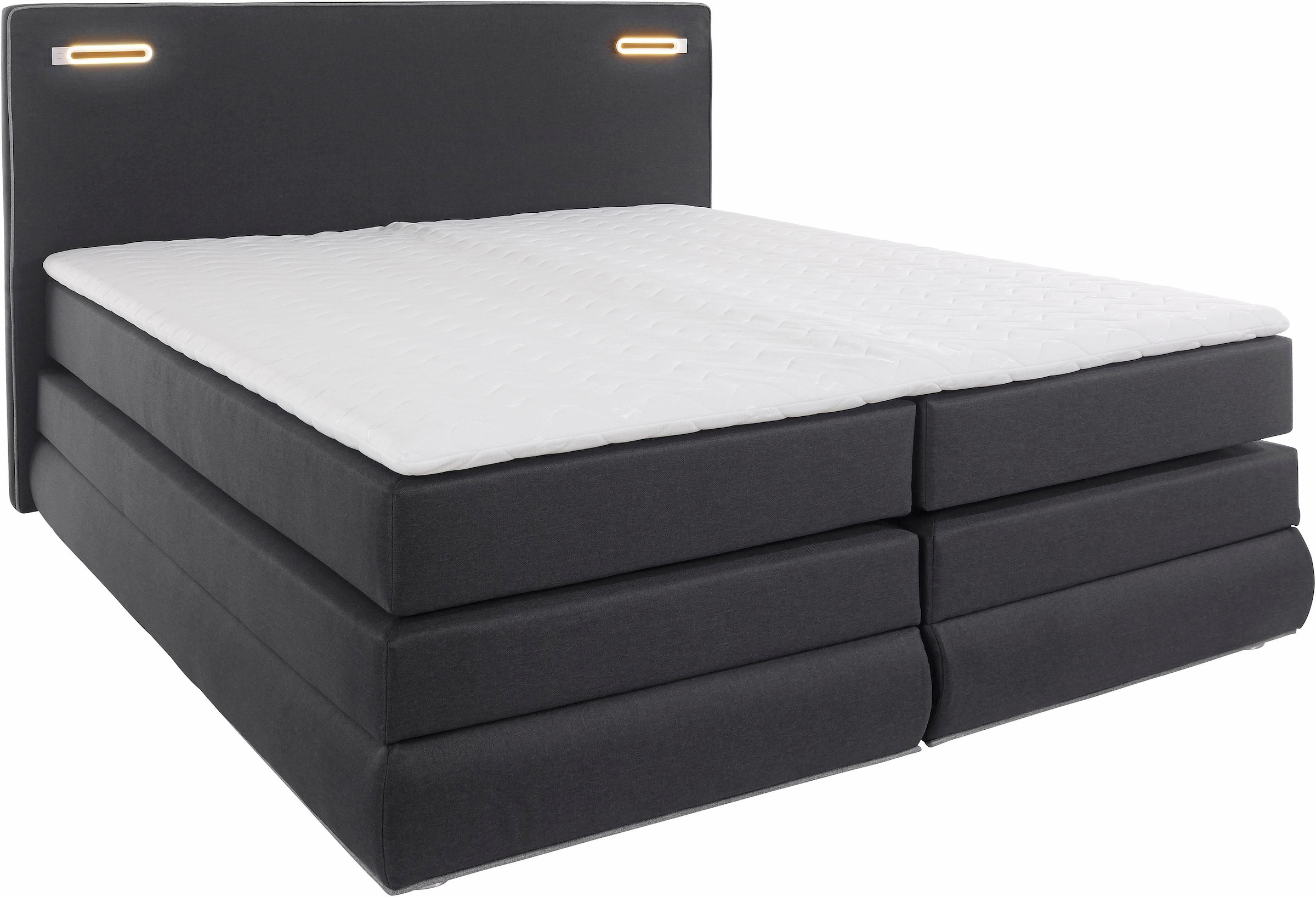 COLLECTION AB Boxspringbett »Rubona«, inkl. Bettkasten, LED-Beleuchtung und Topper