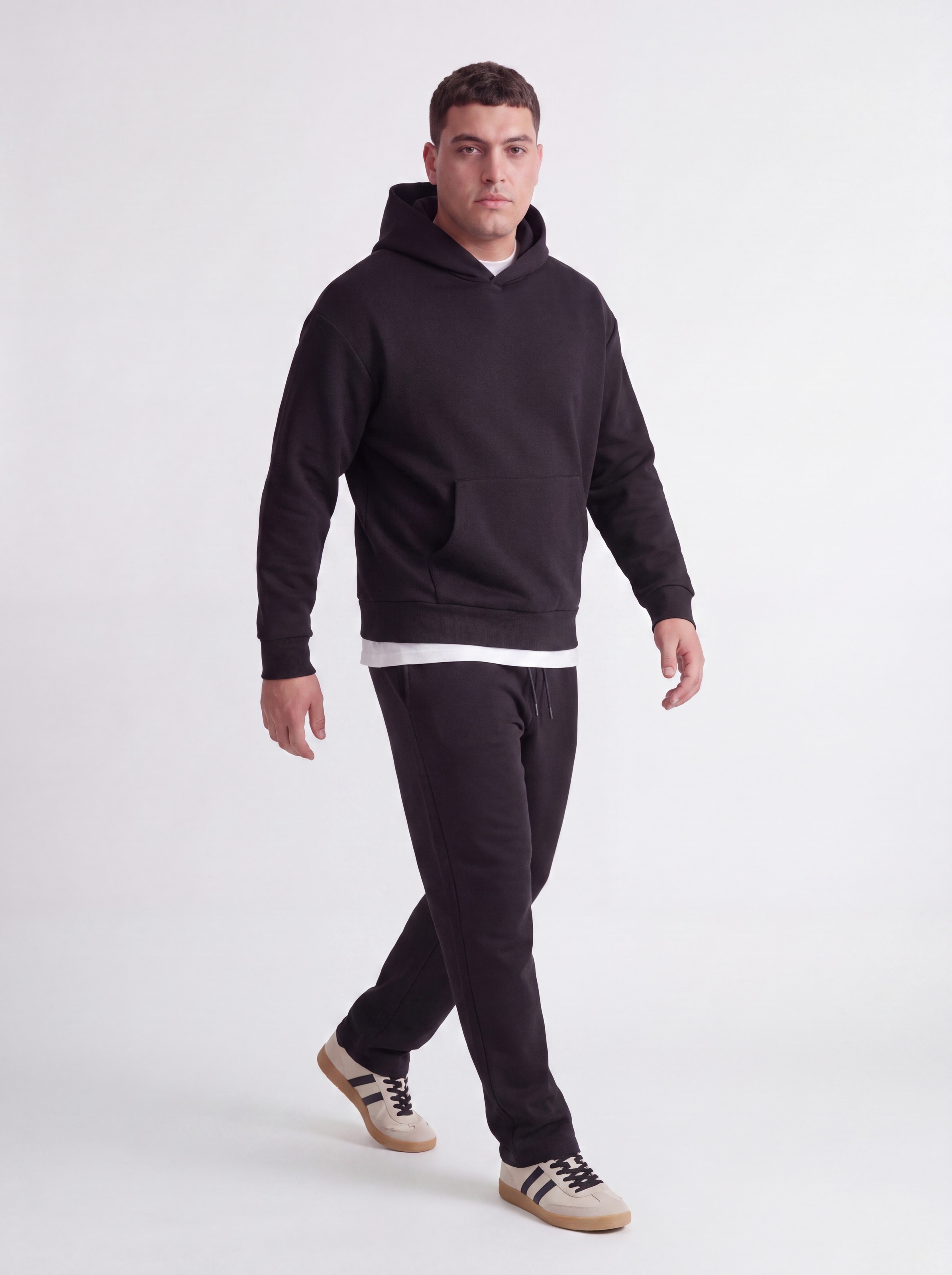 Jack & Jones PlusSize Kapuzensweatshirt »JJEBARRON SWEAT HOOD LN PLS«, Materialmix, regular fit
