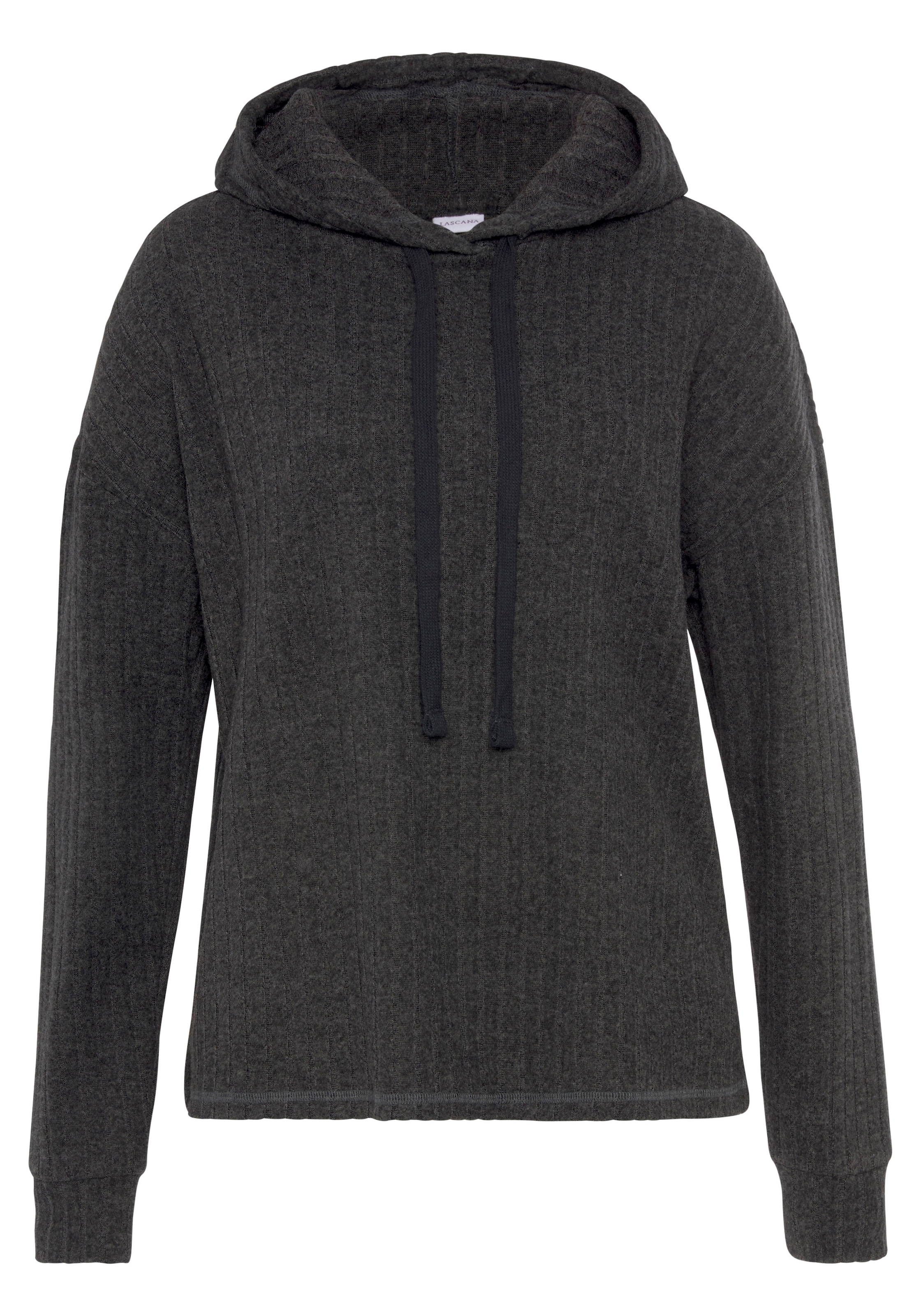 LASCANA Hoodie, Strickpullover mit Kapuze und in melierter Optik, Loungewear