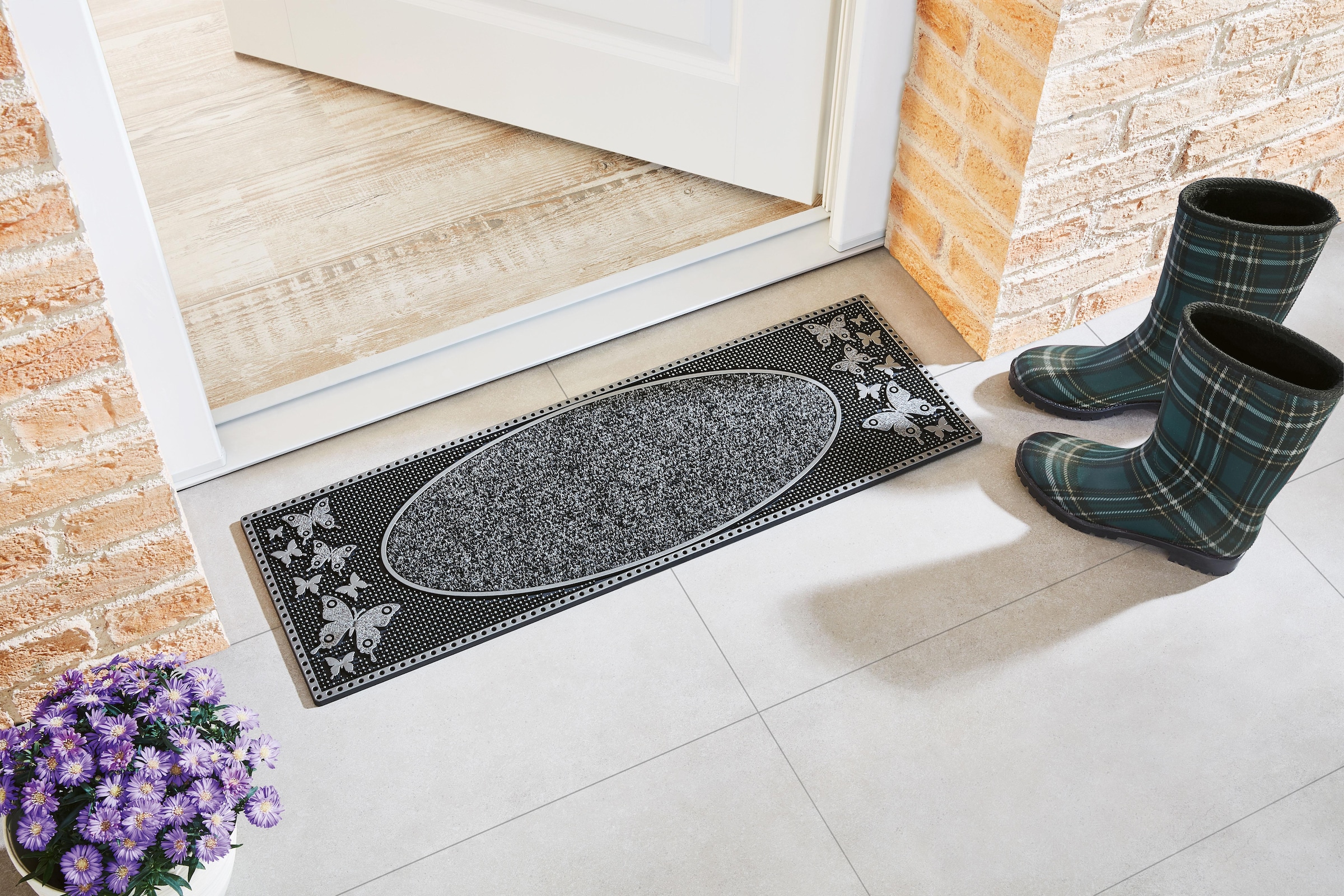 Home2Fashion Fußmatte »CC Clean Apollo«, rechteckig, schmale Schmutzfangmatte, robust, In- und Outdoor geeignet