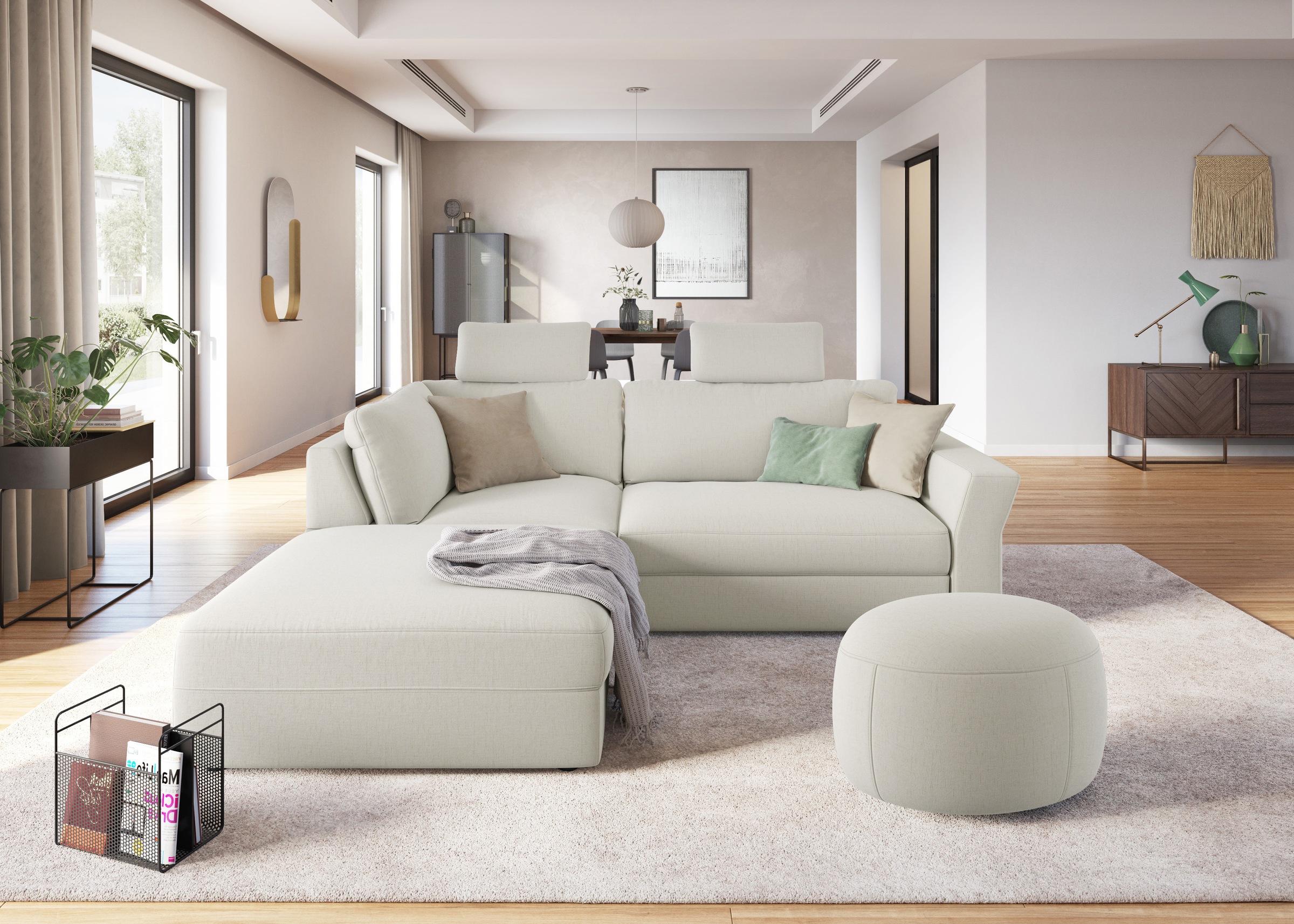 sit&more Ecksofa »Cadabra L-Form«, Breite 243 cm, inklusive Sitztiefenverstellung