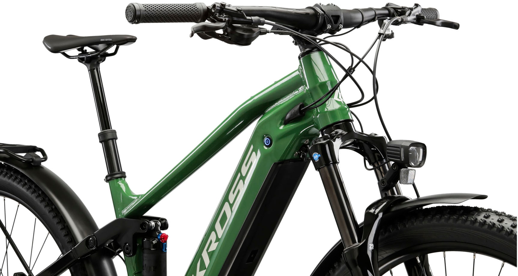 Kross E-Bike »KROSS E-SUV Grist 1.0 29" grün«, 10 Gang, Shimano, CUES U6000, Mittelmotor 250 W, Pedelec, Elektrofahrrad für Damen und Herren