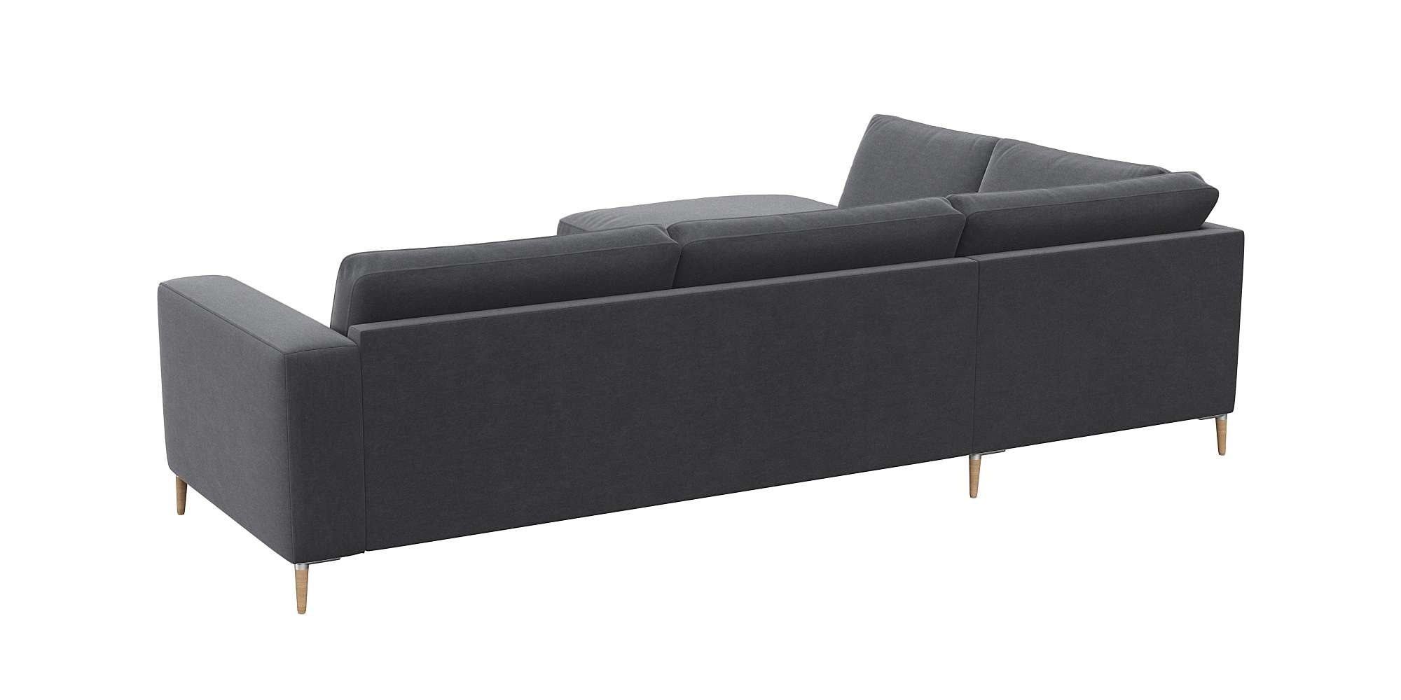 FLEXLUX Ecksofa »Fiore, Sitzaufbau mit hochwertigem Kaltschaum für mehr Sitzkomfort«, breite Armlehnen, L-Form, Füße Alu/Eiche