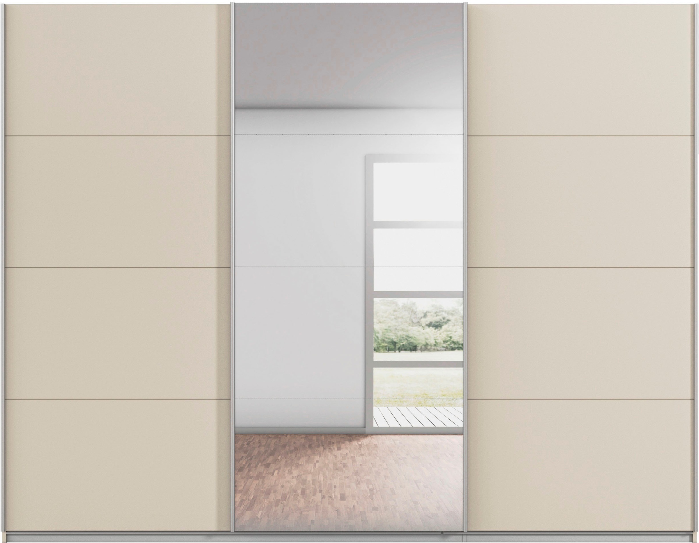 rauch Schwebetürenschrank »Kleiderschrank Schrank Garderobe AGORDO«, (in zwei Griff-Farben), Top Innenausstattung, in 4 Breiten und 2 Höhen MADE IN GERMANY