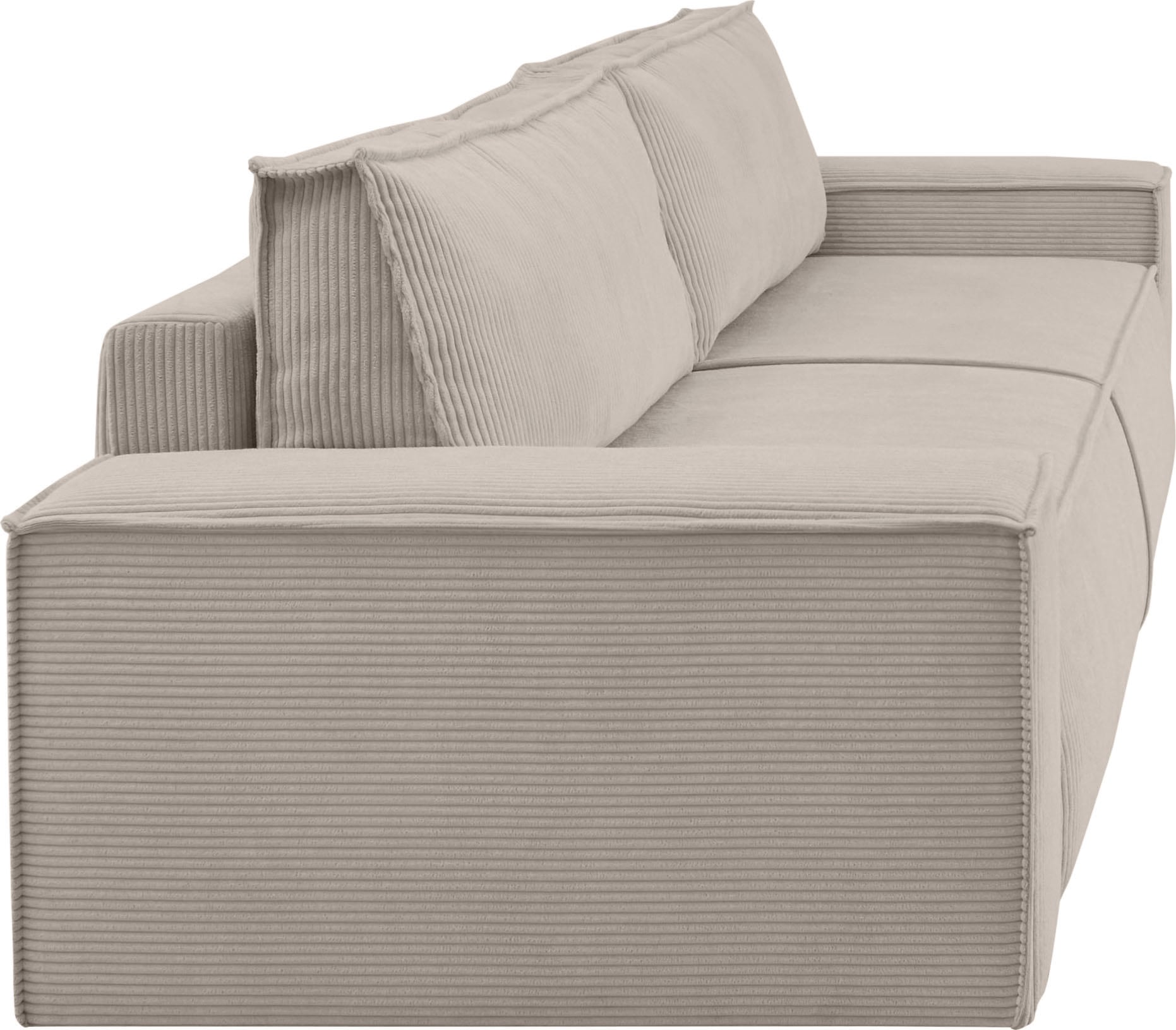 Home affaire 3-Sitzer »SHERWOOD Schlafsofa (257cm) Cord, Samtvelours, Vintage-Lederoptik«, Schlaffunktion mit Bettkasten (ca. 136/200cm)