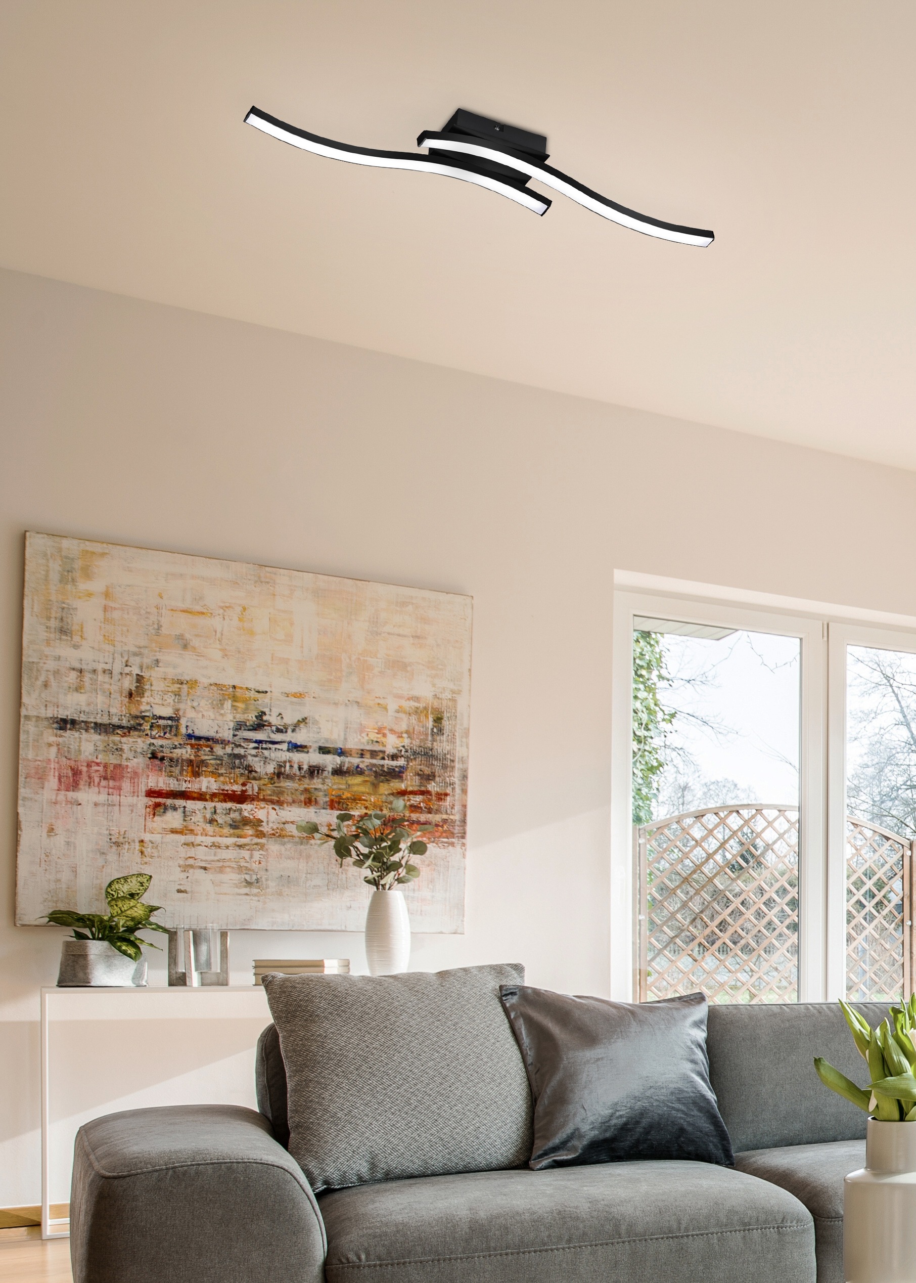 REALITY Leuchten LED Deckenleuchte »Route«, 2 flammig, Leuchtmittel LED-Modul | LED fest integriert, moderne Deckenlampe 2-flammig, LEDs mit 2x 500 Lumen
