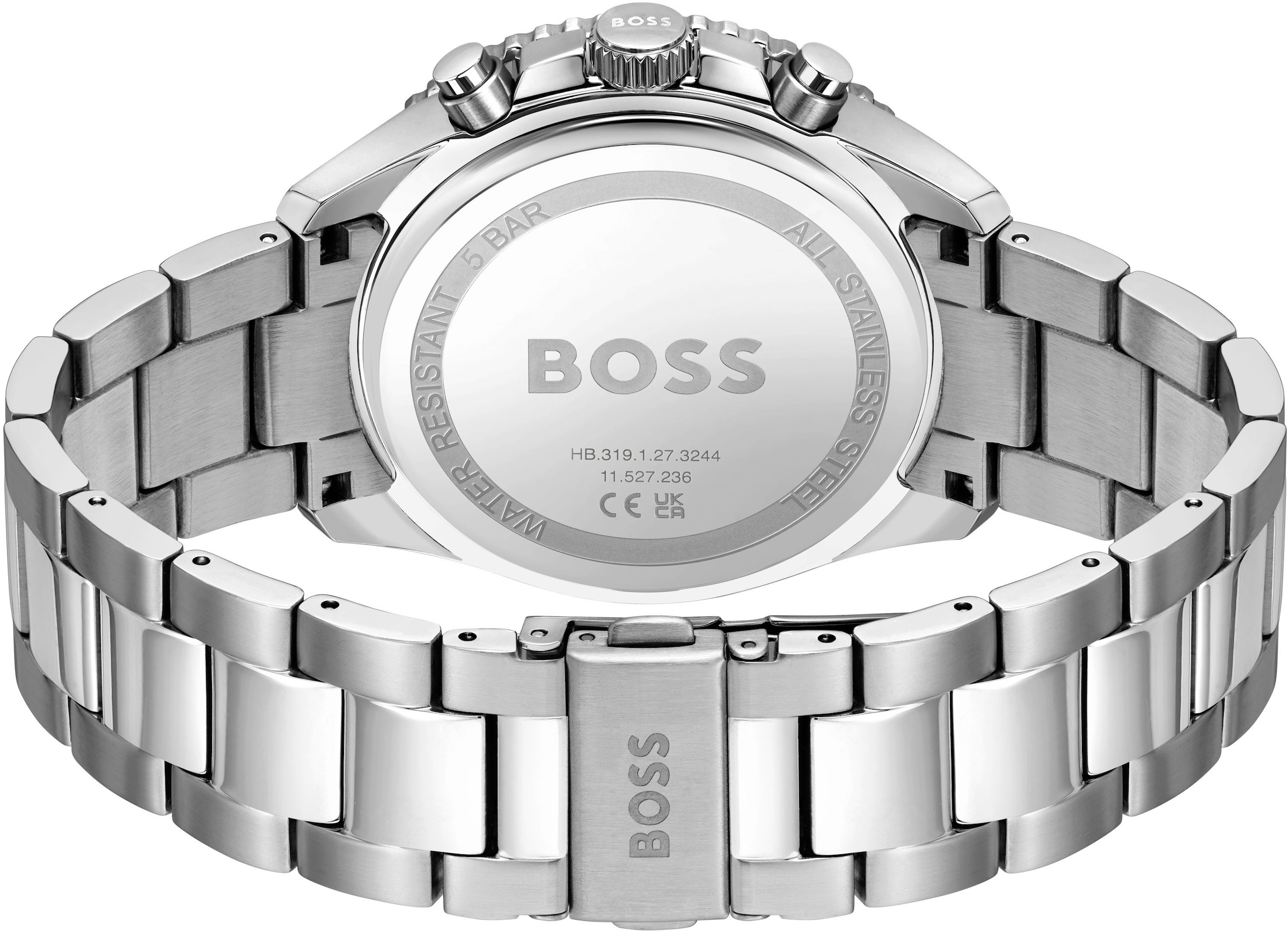 BOSS Chronograph »RUNNER«, Quarzuhr, Herrenuhr, Armbanduhr, Stoppfunktion, Edelstahlarmband