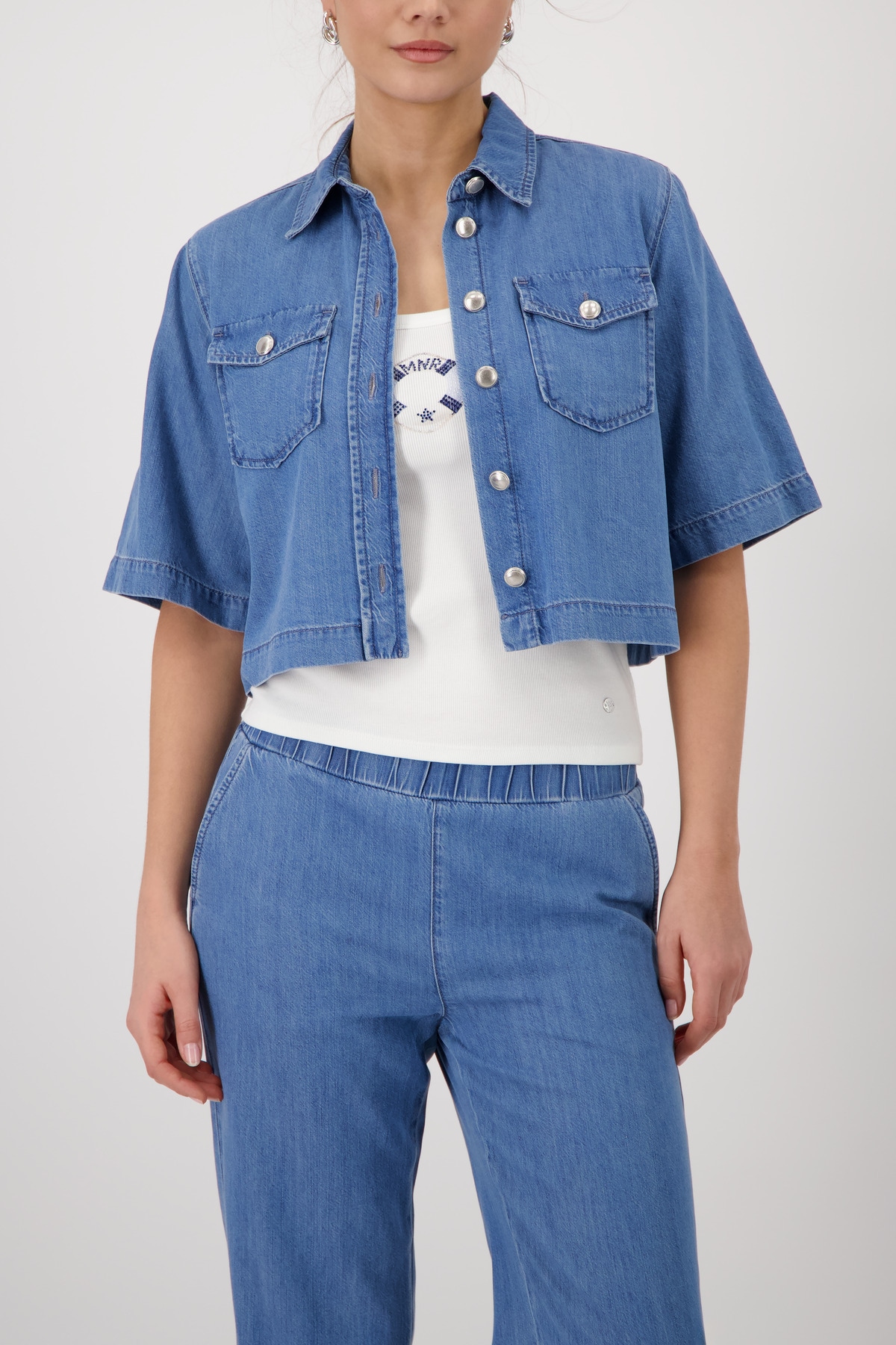 Monari Jeansjacke ohne Kapuze Regular fit mit Pattentaschen