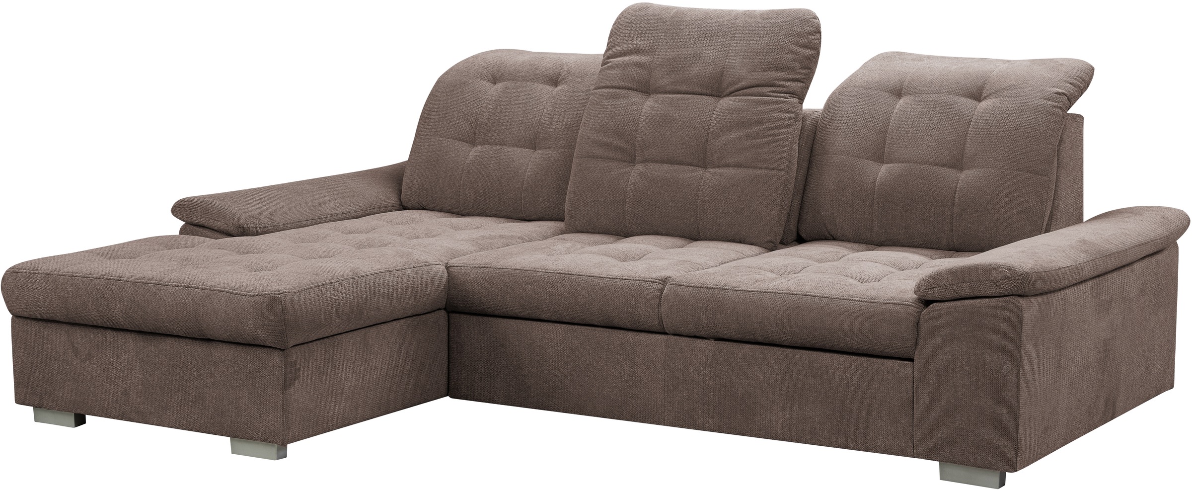 WERK2 Ecksofa Carmen, Sofa, Eckcouch mit Schlaffunktion, Bettkasten und Sitztiefenverstellung