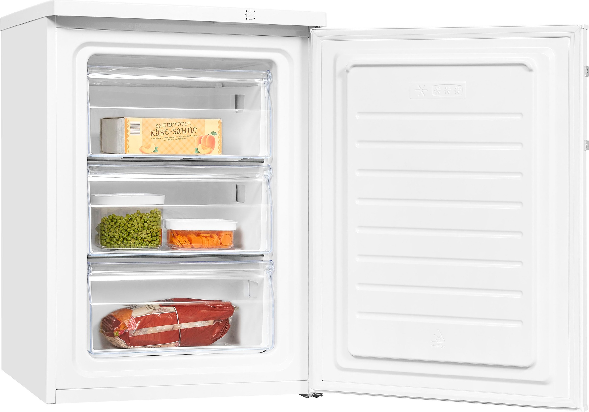 exquisit Gefrierschrank »GS18-H-170E weiss«, 85,0 cm hoch, 60,0 cm breit, 98 L Volumen, 4 Sterne Gefrieren