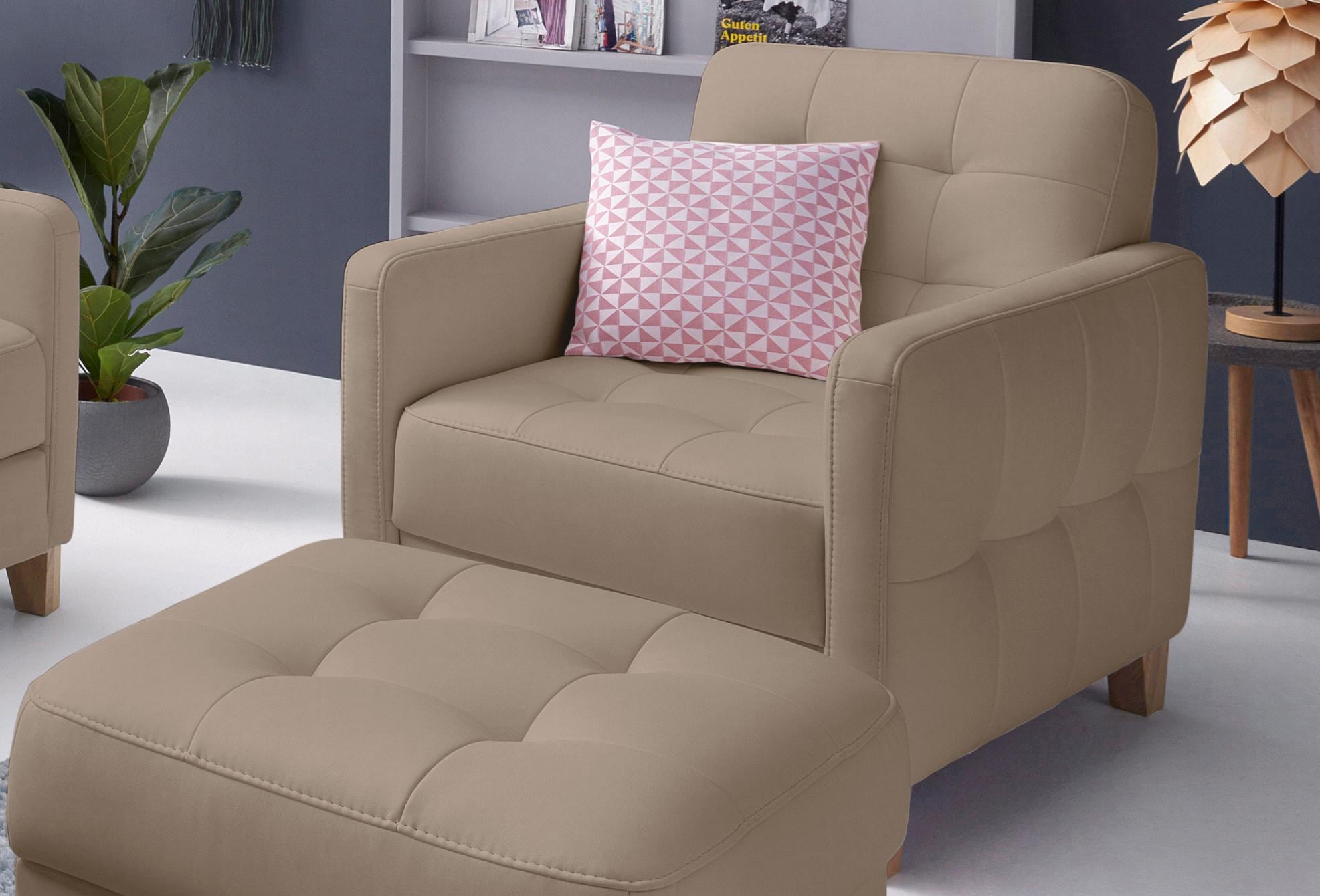 exxpo - sofa fashion Sessel »Elio, Loungesessel, aufwendige Detailverarbeitung, bequem und modern«, hoher Sitzkomfort für entspannende Momente