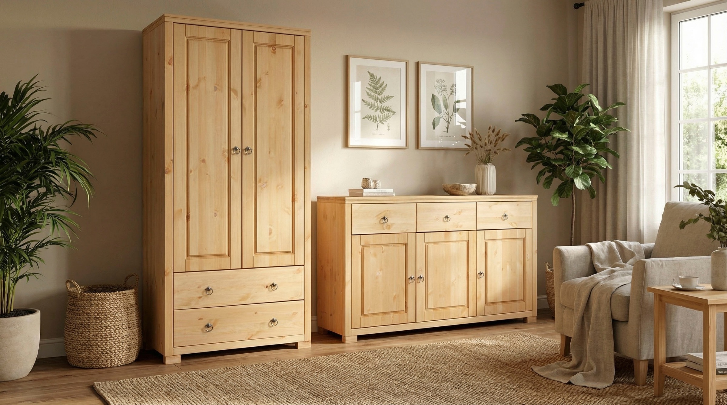 Home affaire Sideboard »Gotland« Kommode, Breite 147 cm, aus massiver Kiefer, FSC®