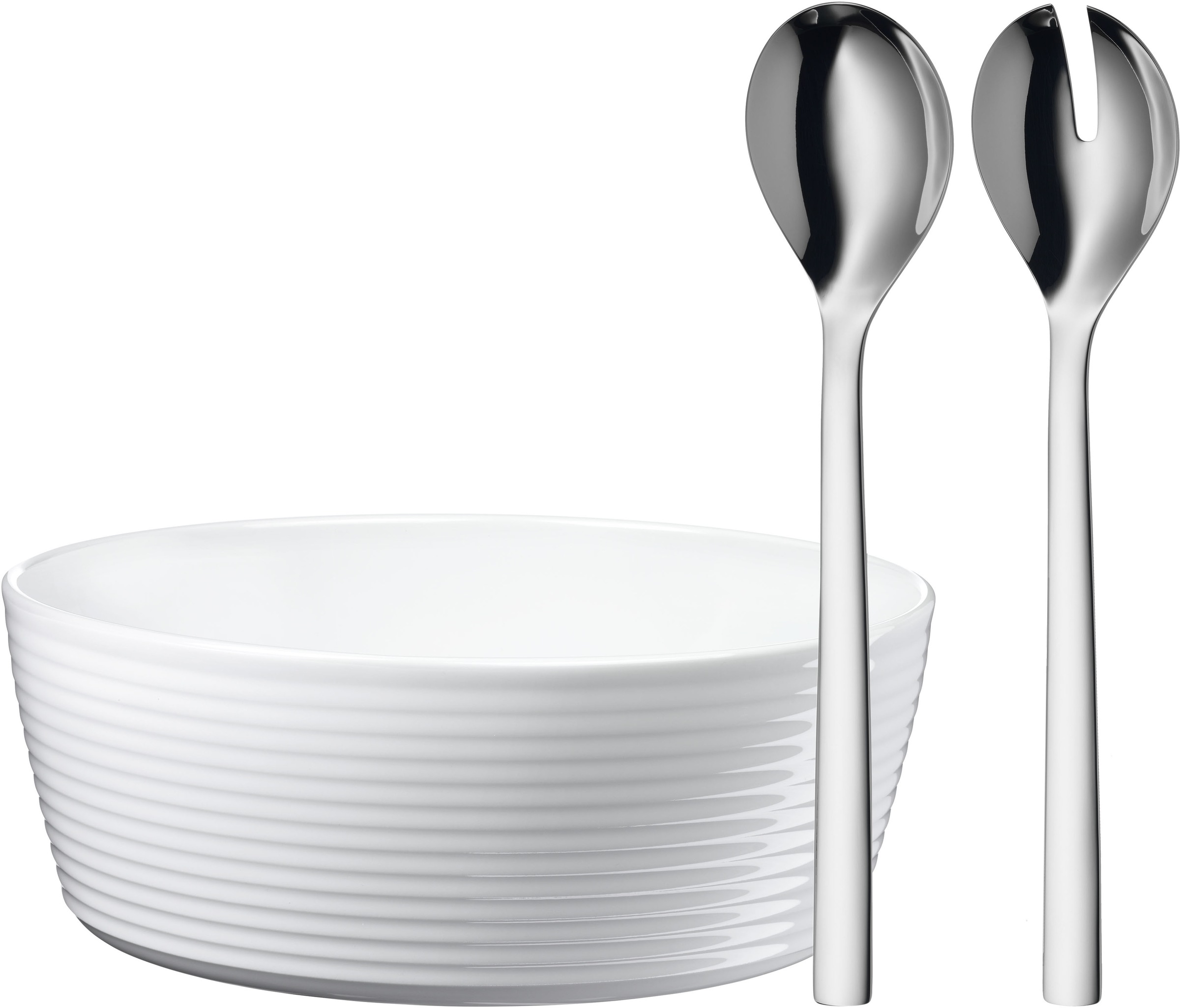 WMF Salatbesteck »Nuova«, (Set, 3 tlg.), 2x Salatbesteck, 1x Porzellan-Sala günstig online kaufen