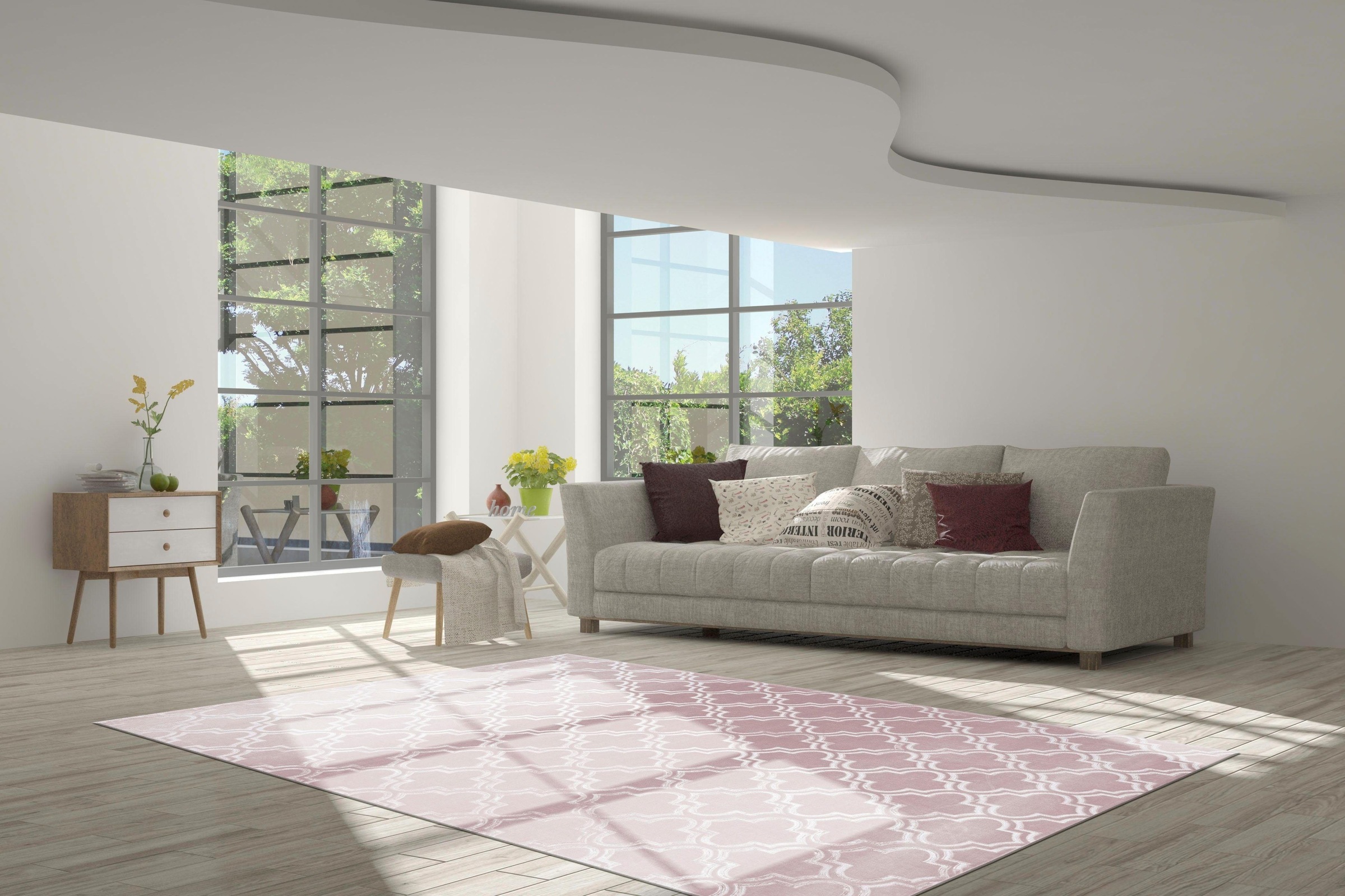 calo-deluxe Teppich »Latemar 200«, rechteckig, 7 mm Höhe, Hoch- Tief Struktur, Wohnzimmer