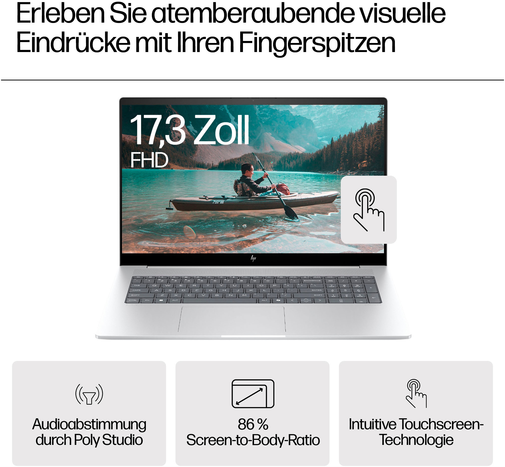 HP Notebook »17-da007«, 43,9 cm, / 17,3 Zoll, Intel, Core Ultra 7, ARC, 512 GB SSD, 17-da0074ng