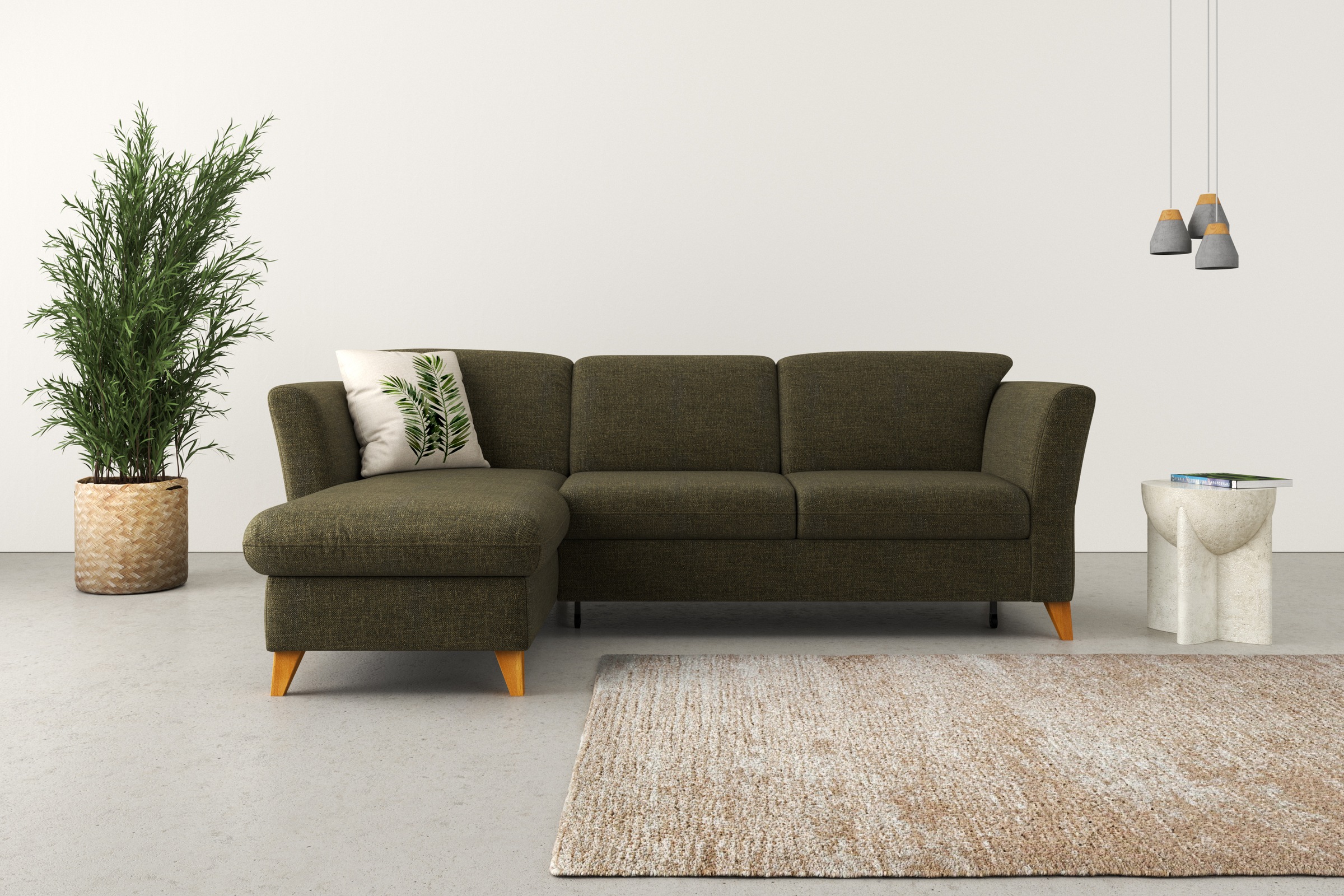Home affaire Ecksofa »Trelleborg L-Form«, Federkern-Polsterung, wahlweise mit Bettfunktion und Bettkasten