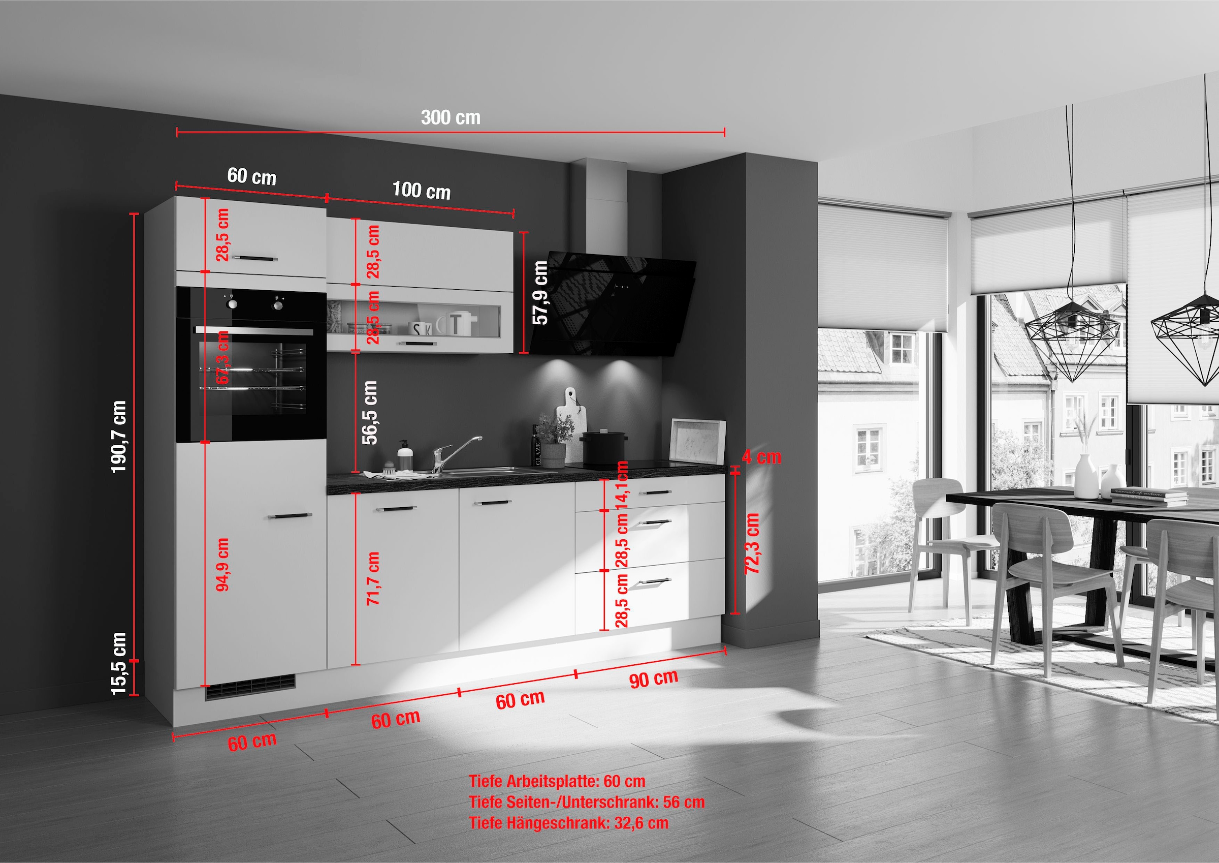 IMPULS KÜCHEN Küche 270 E-Geräten, mit Vollauszug, bestellen cm online »\