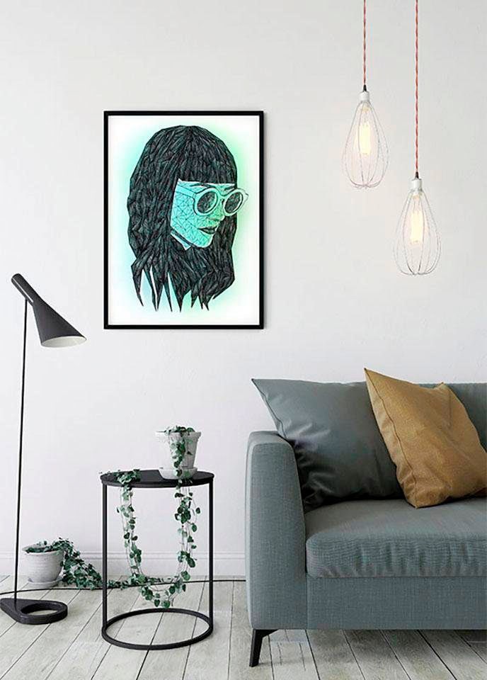 Komar Bild »Grid Green« Porträts 1 Stk. tlg. Wandbild zur Dekoration - ohne Rahmen