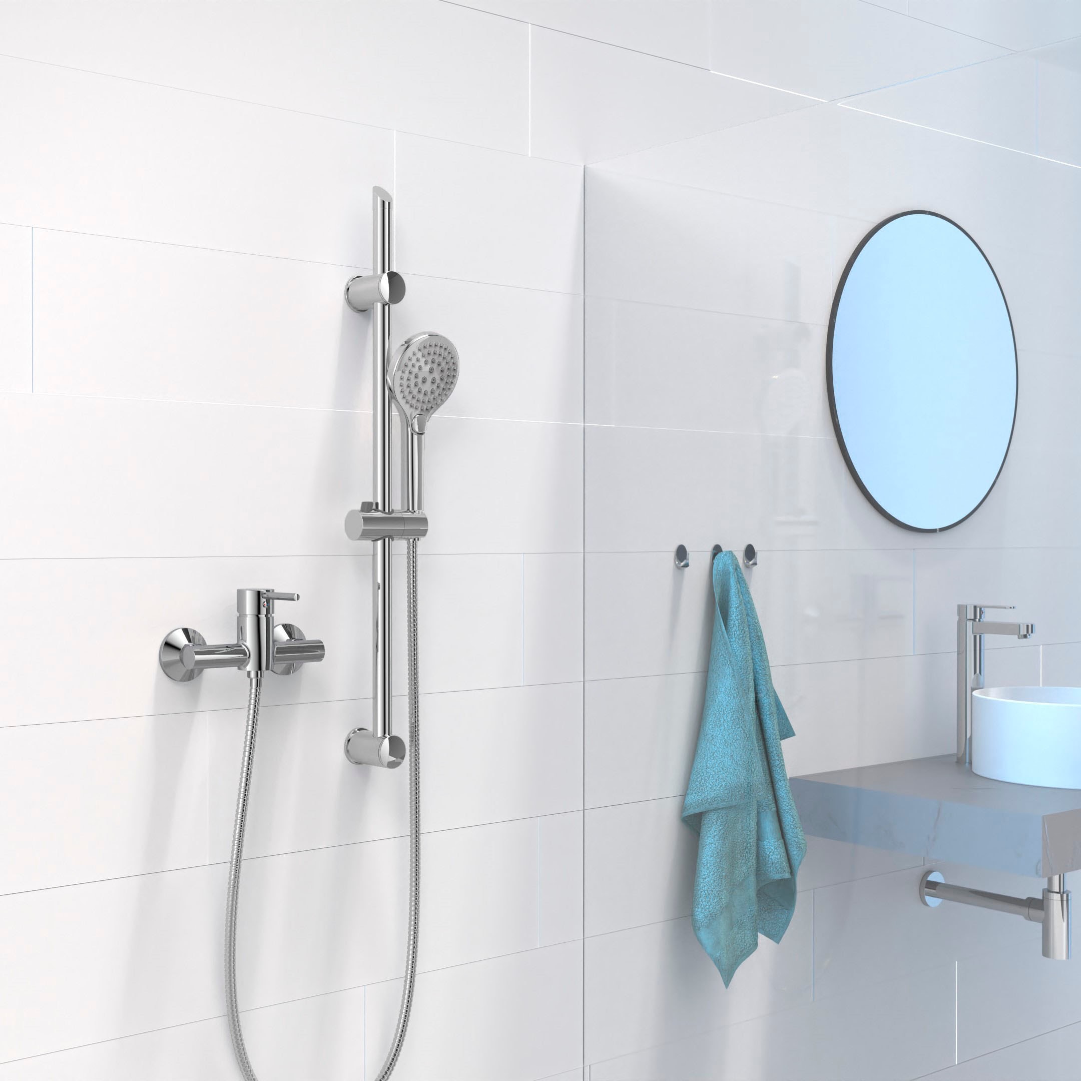 Schütte Duschsystem »SAMANA«, wassersparend, Antikalk, verstellbar, 3-fach online Wasserstoppfunktion kaufen