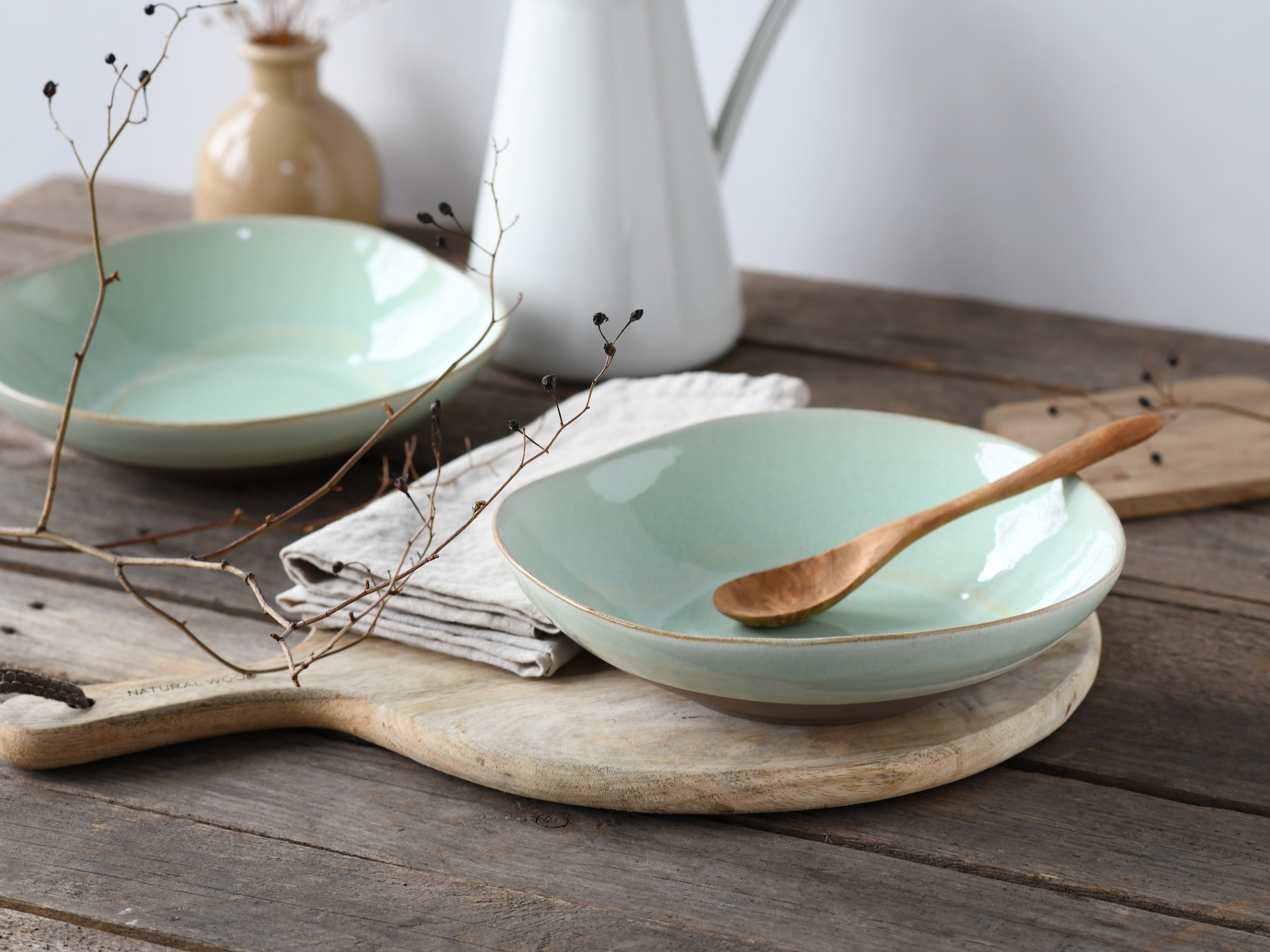 CreaTable Schale »Basalt Bio, Pasta Bowl 2-tlg«, 2 tlg., aus Steinzeug, Org günstig online kaufen