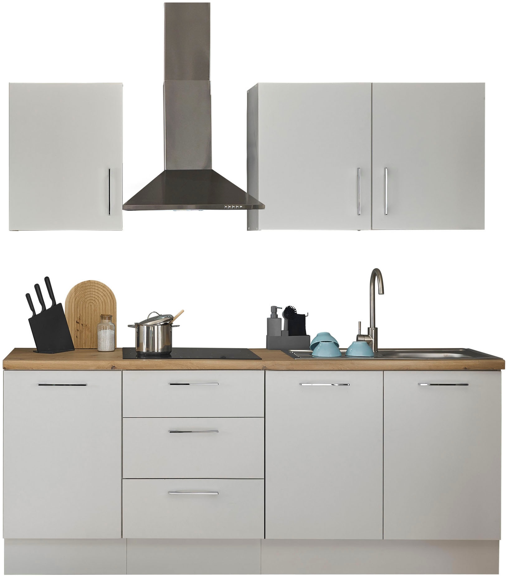 BASIC by Balculina Küchenzeile »Turin«, Breite 210 cm, ohne E-Geräte, mit S günstig online kaufen