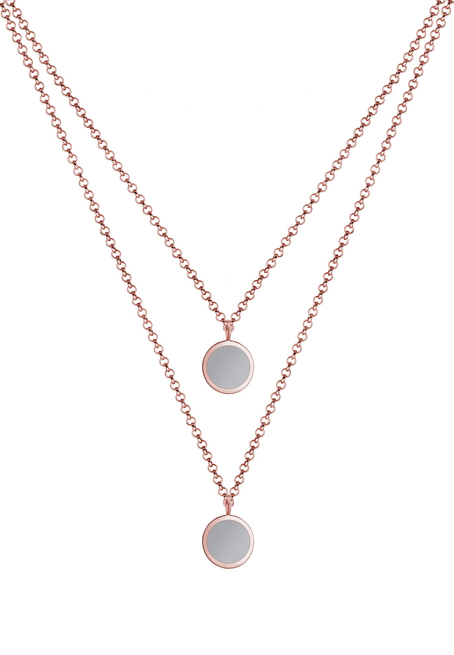 Elli Gliederkette »Layer Kreis Geo Emaille 925er Sterling Silber«