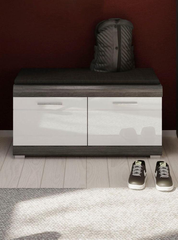 INOSIGN Sitzbank »Siena, Breite 90 cm, 2 Türen, 2 Einlegeböden, 4 Fächer«, günstig online kaufen