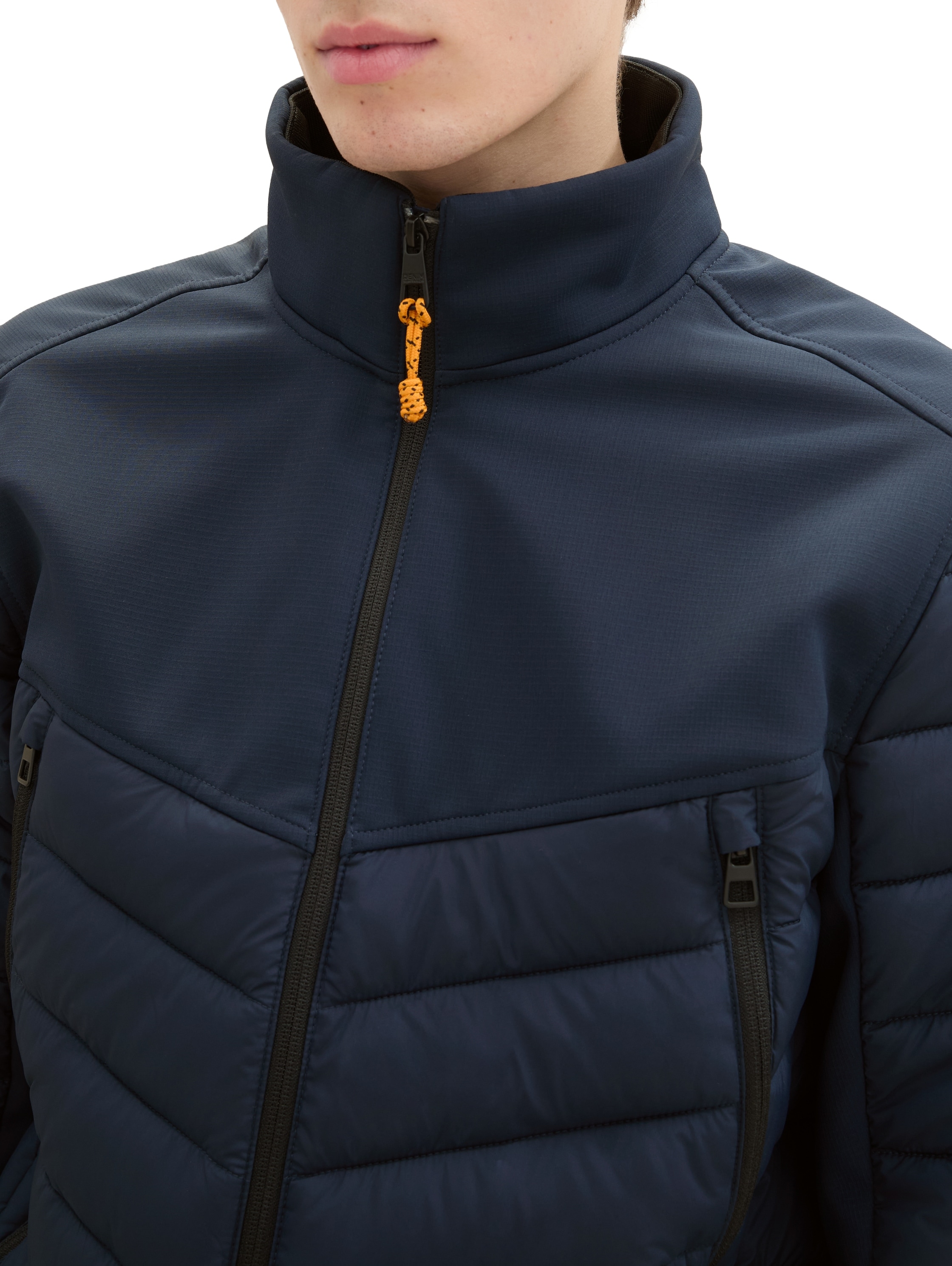 TOM TAILOR Denim Hybridjacke, ohne Kapuze, mit Stehkragen