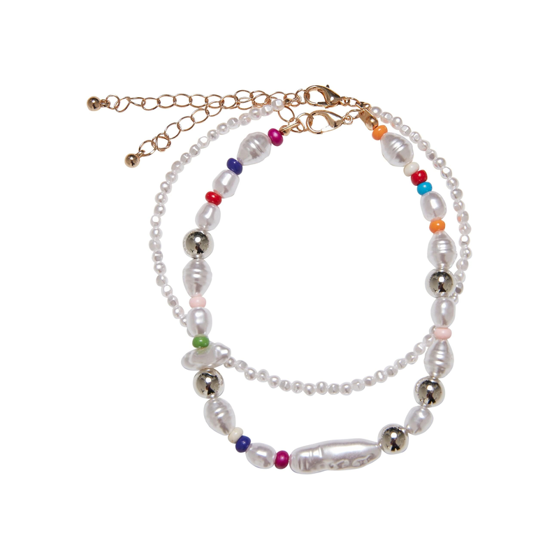 URBAN CLASSICS Fußkette »Unisex Various Pearl Layering Anklet« multicolor L/XL Modische Knöchelarmbänder für trendige Outfits